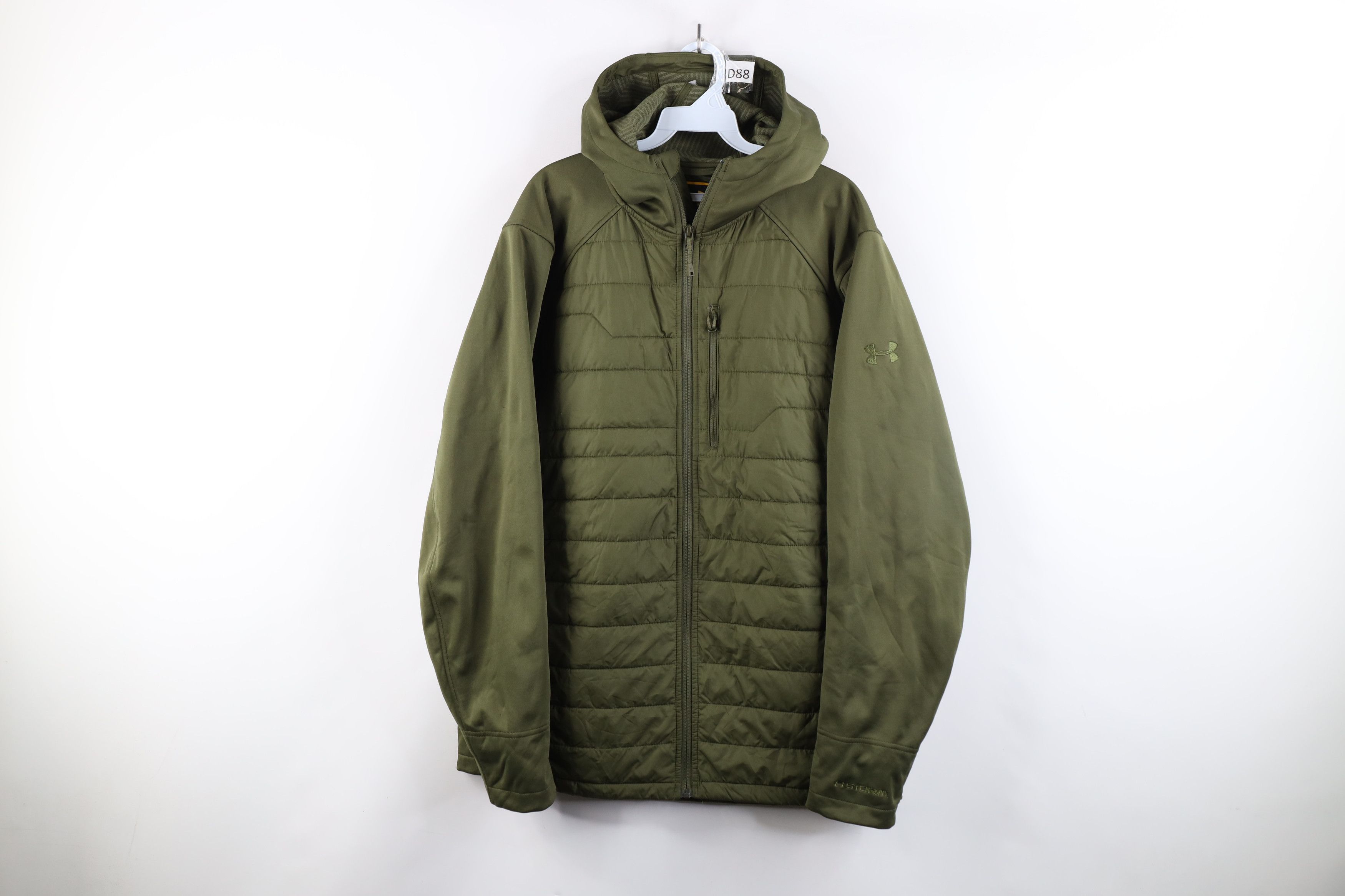 Under Armour × Vintage Under Armour Storm Infrared Cold Gear Hooded Jacket Green Size US L / EU 52-54 / 3 - 1 Thumbnail