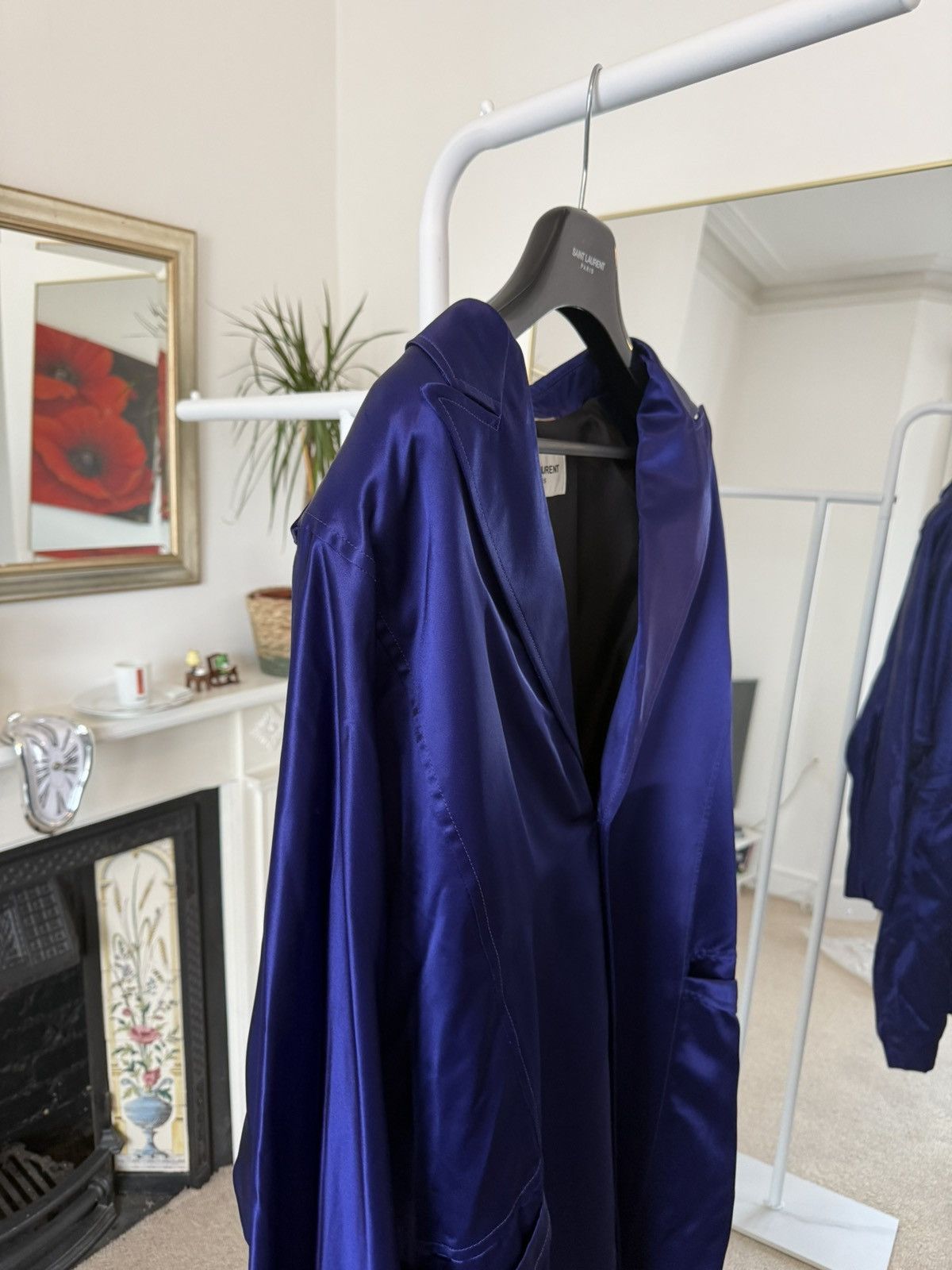 Saint Laurent Paris SS22' Saint Laurent Satin Purple Overcoat Size US M / EU 48-50 / 2 - 8 Thumbnail