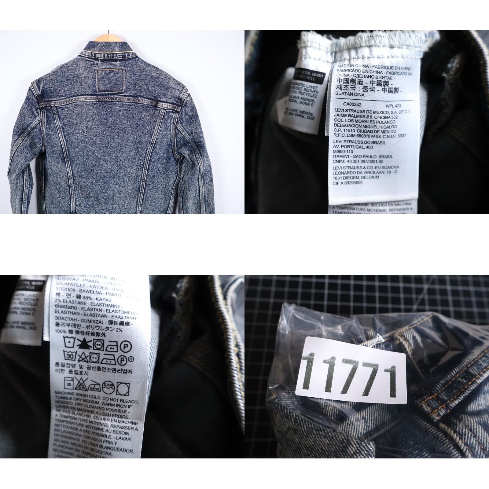 Levi's Levi's Jacket Denim Trucker Jean Medium Blue Acid Wash 3 Type 3 Buttons Mens M Denim Jacket Size US 31 - 9 Thumbnail