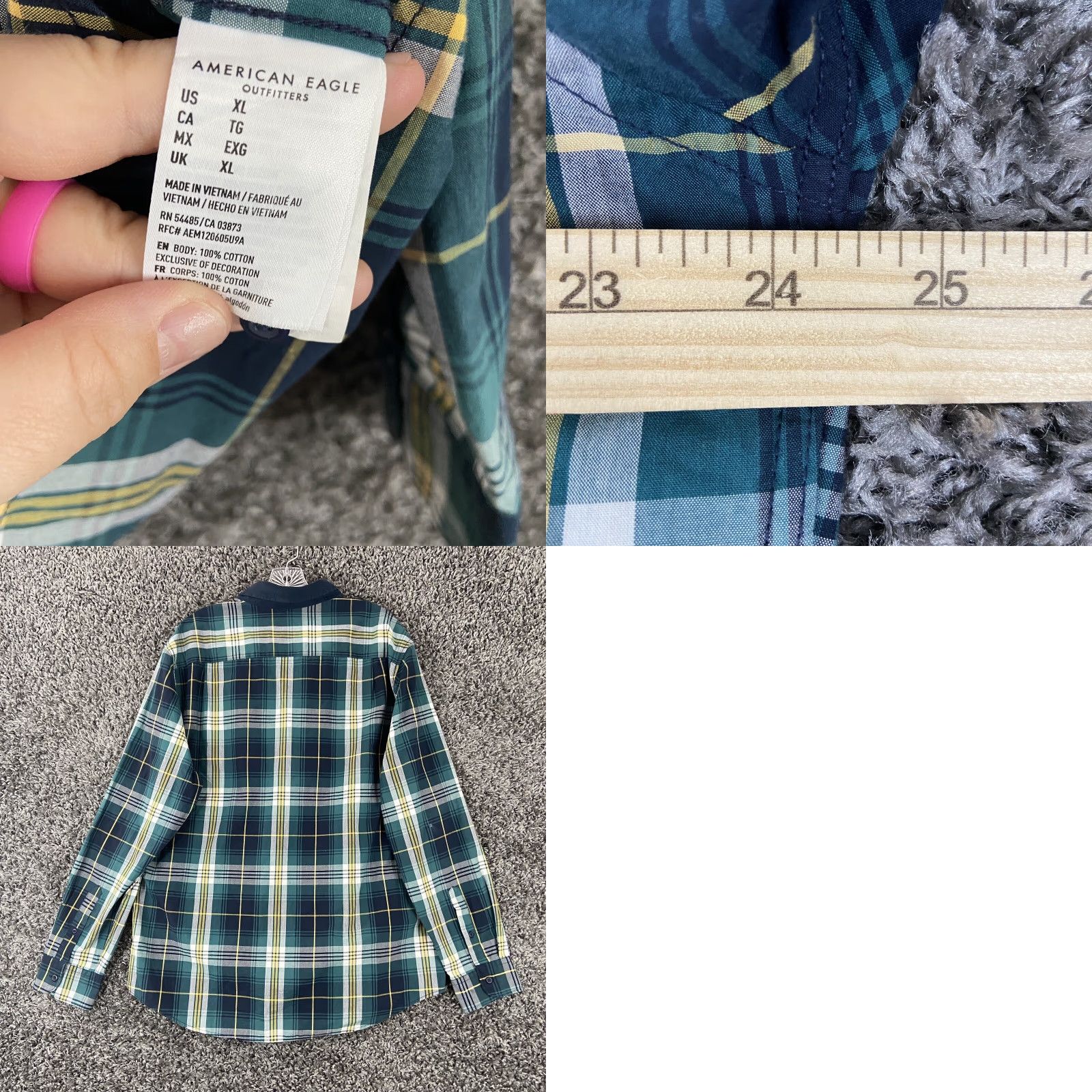 American Eagle Outfitters American Eagle Outfitters Plaid Shirt Men's XL Multicolor Long Sleeve Button-Front Mens Size US XL / EU 56 / 4 - 8 Thumbnail