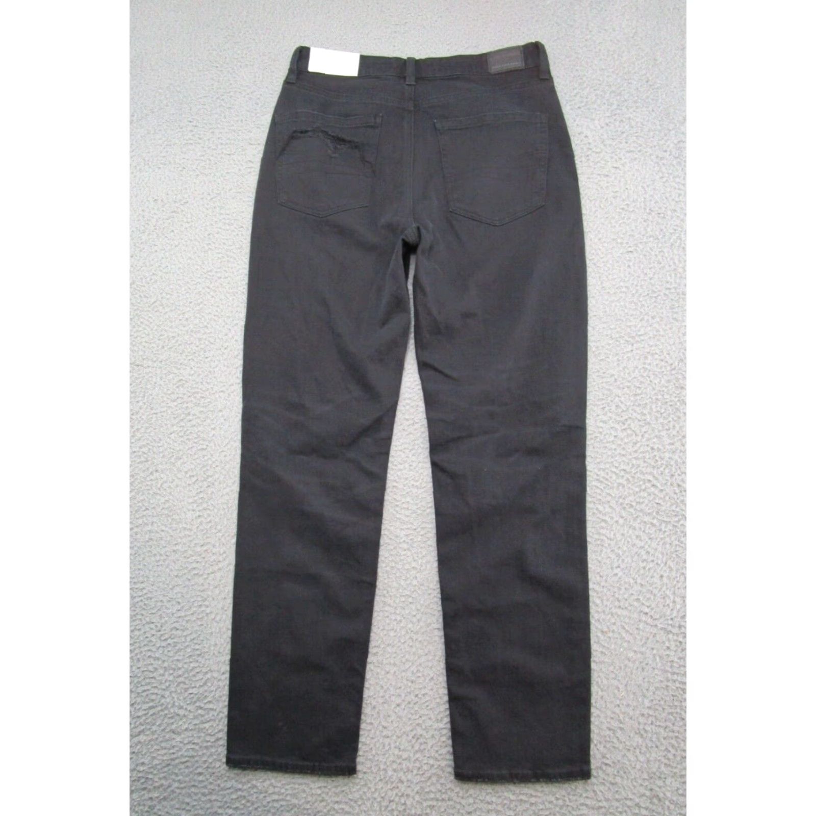 American Eagle Outfitters American Eagle Strigid Black Distressed Denim Mom Jeans Stretch Women's SZ 8 NEW Size 30" / US 8 / IT 44 - 2 Thumbnail
