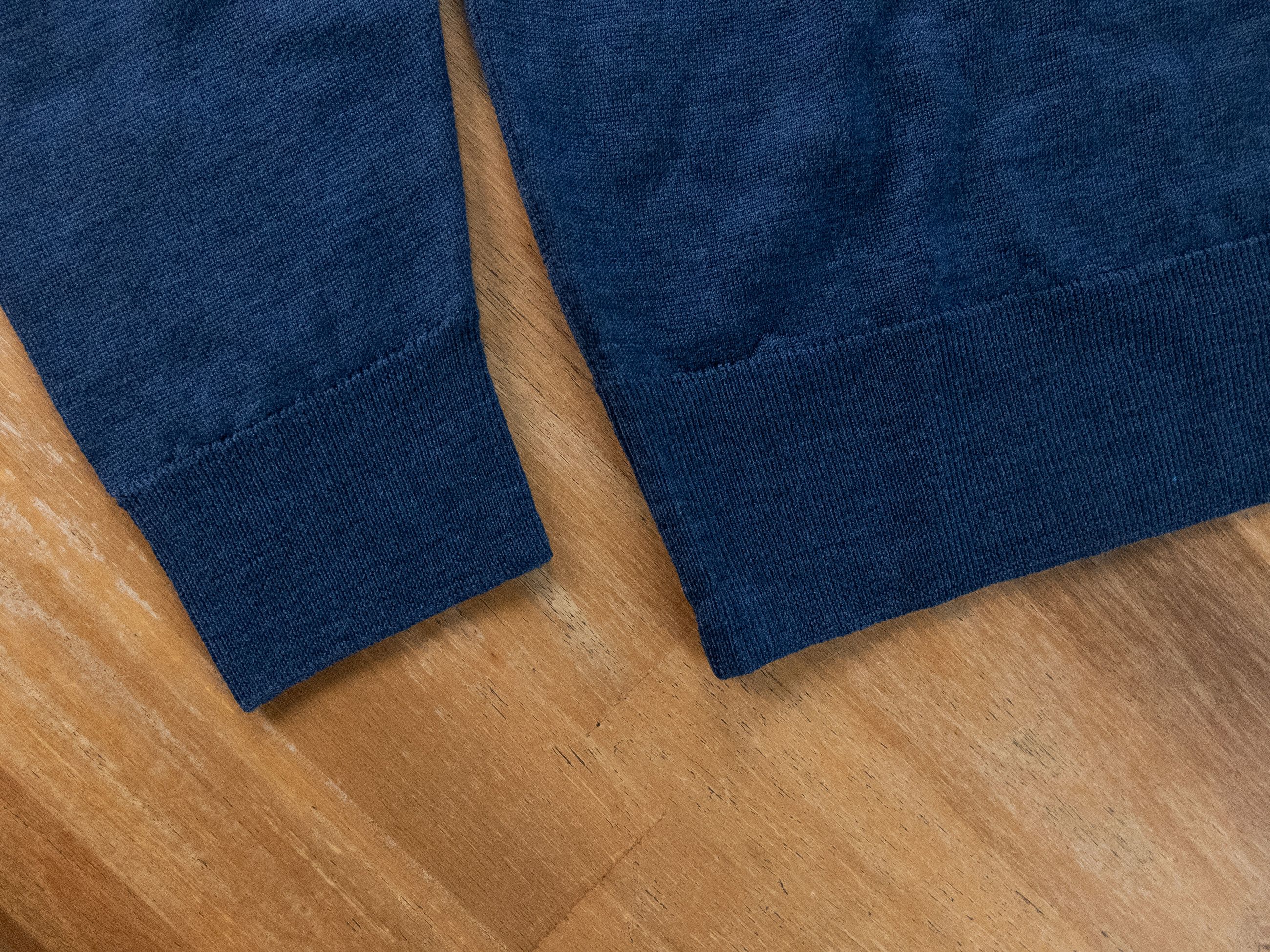 John Smedley JOHN SMEDLEY solid indigo blue wool polo sweater Medium Size US M / EU 48-50 / 2 - 3 Thumbnail