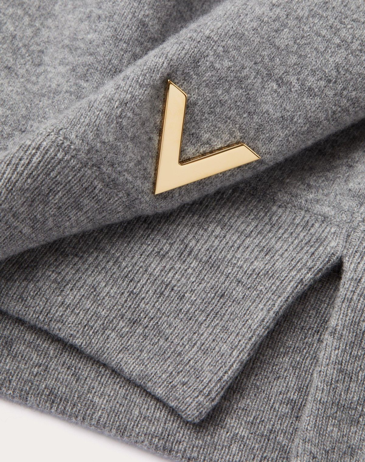 Valentino o1s1wg110525 Wool And Stretched Viscose Jumper in Grey Size L / US 10 / IT 46 - 7 Thumbnail