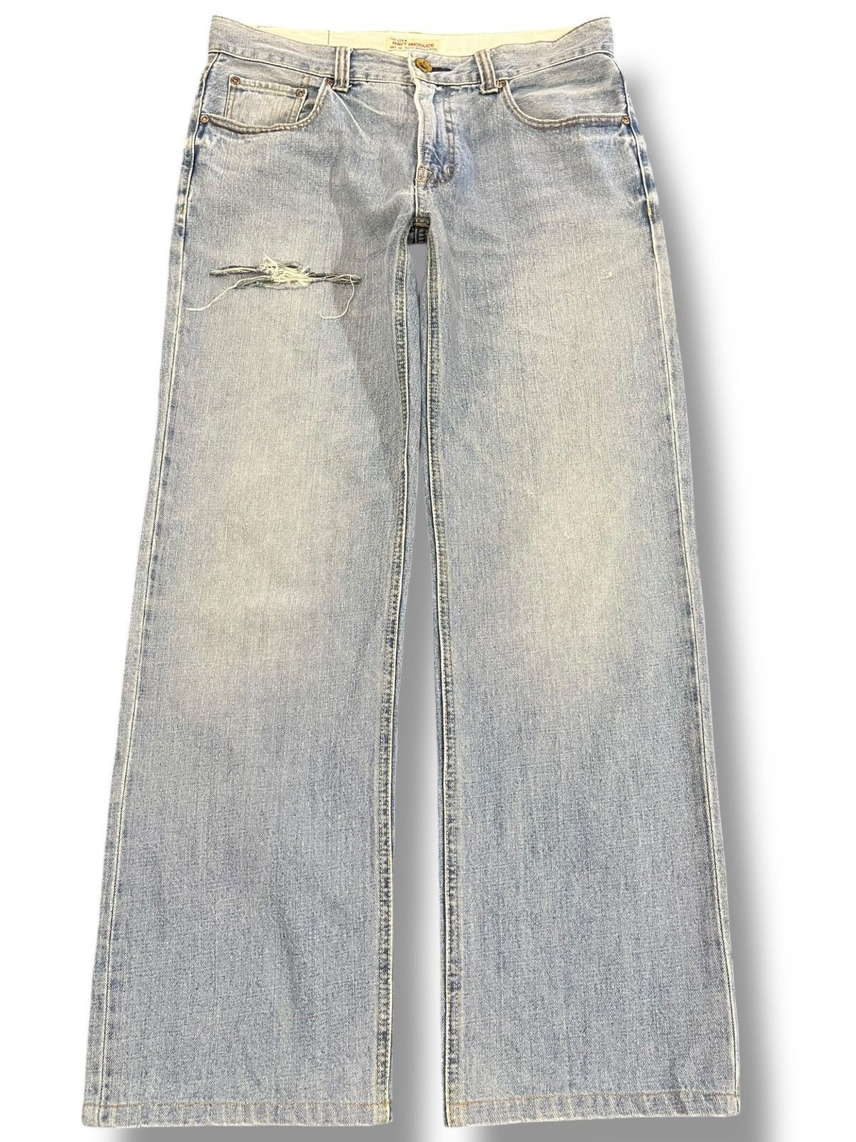 If Six Was Nine Vintage Navy Produce Baggy Distressed Denim Size US 33 - 1 Thumbnail