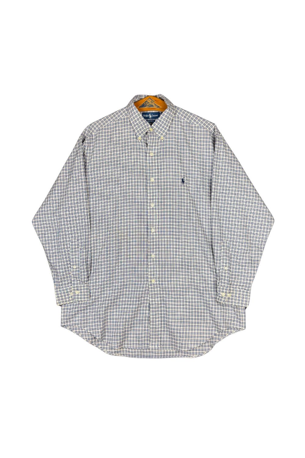 Polo Ralph Lauren Vintage Polo Ralph Lauren Yarmouth Shirt Blue Check OCBD 90s Size US L / EU 52-54 / 3 - 1 Thumbnail