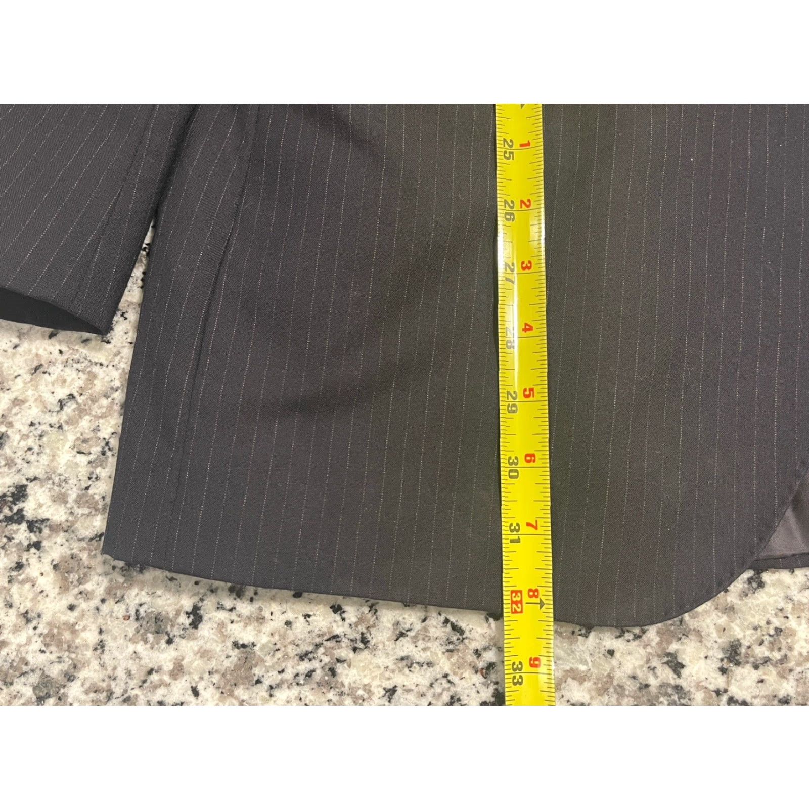 Loro Piana Loro Piana J Crew Blazer - Black Pin Stripe Two-Button Single-Breasted Notch Lapel Wool 120s 40L Mens Size 40R - 7 Thumbnail