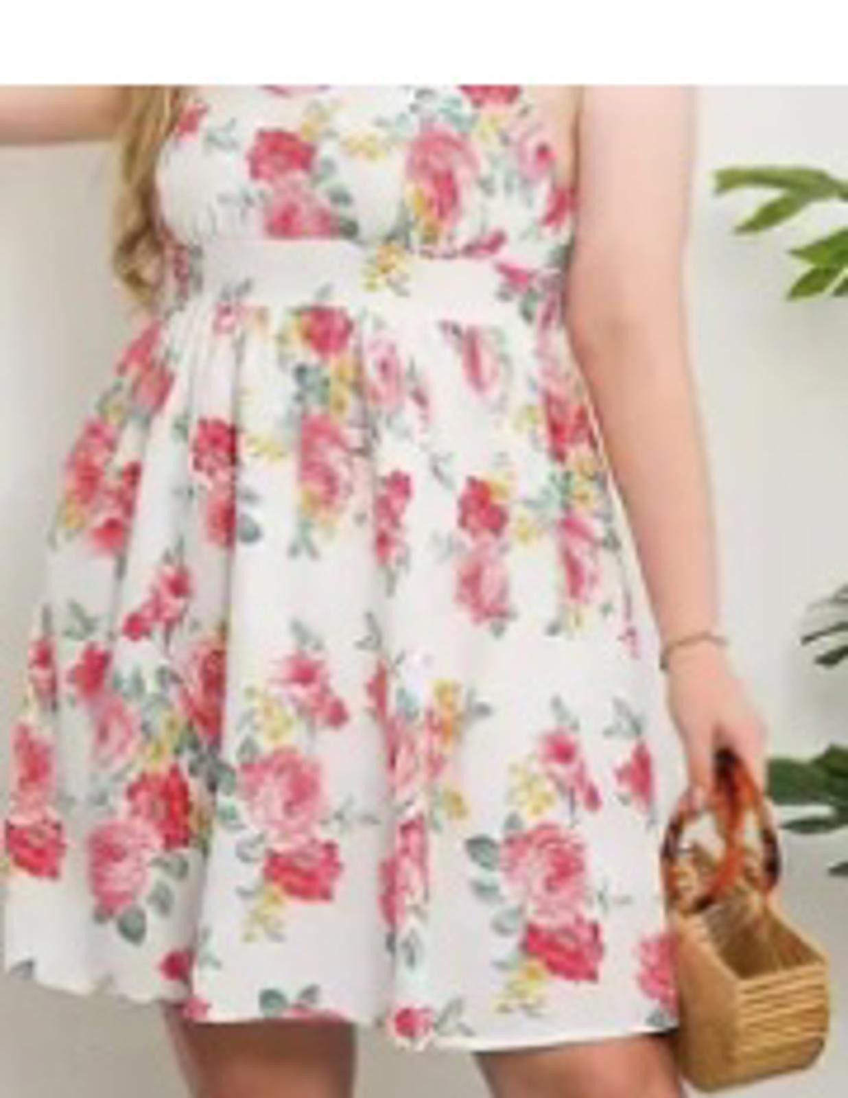 Designer Floral Summer Midi Dress Size M / US 6-8 / IT 42-44 - 1 Thumbnail