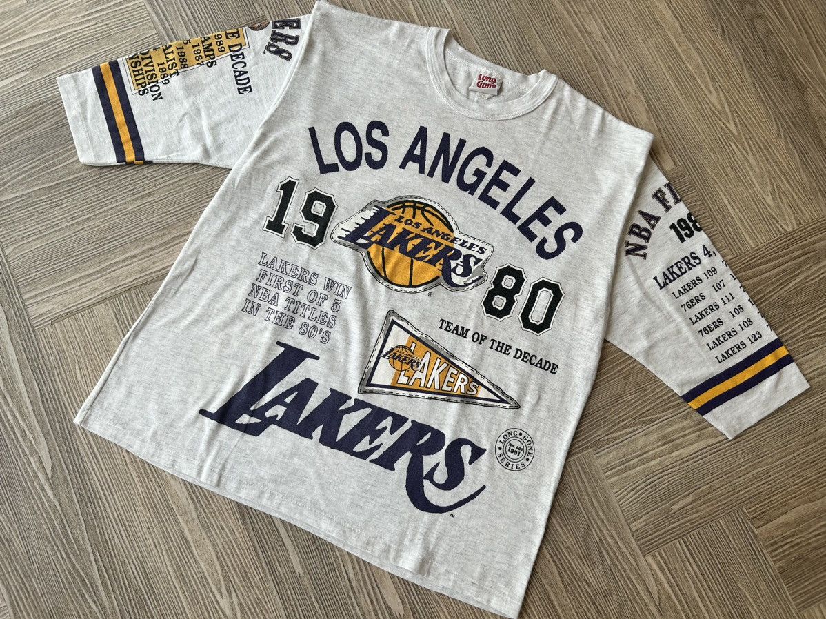 NBA × Vintage Vintage LA Lakers 1980 Championship by LONG GONE USA Size US XL / EU 56 / 4 - 1 Thumbnail