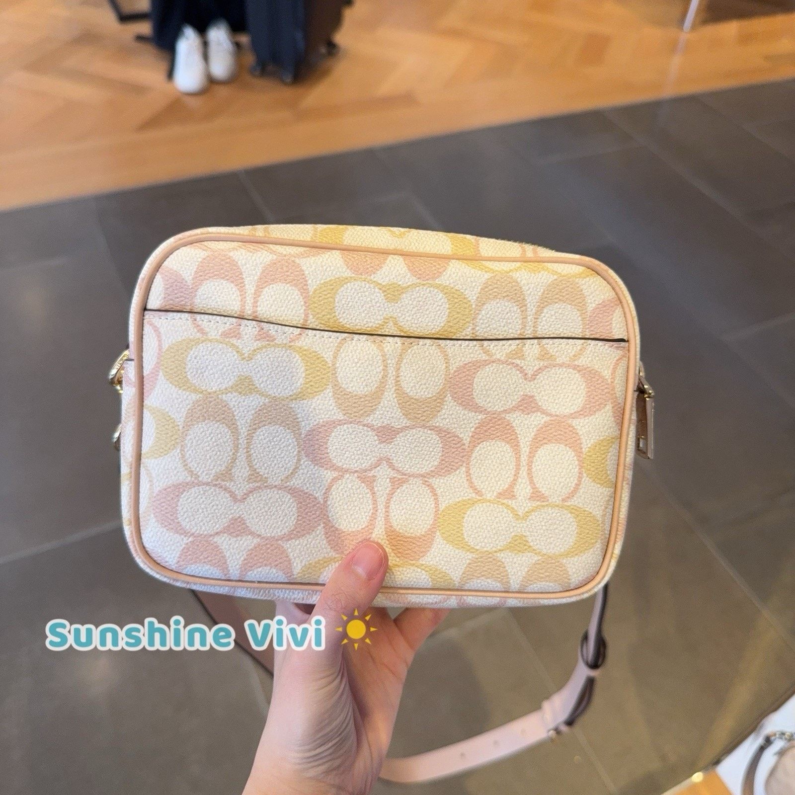 Coach NWT Coach Mini Carey Crossbody Bag Canvas CEK72 Chalk/Pink Size ONE SIZE - 6 Thumbnail