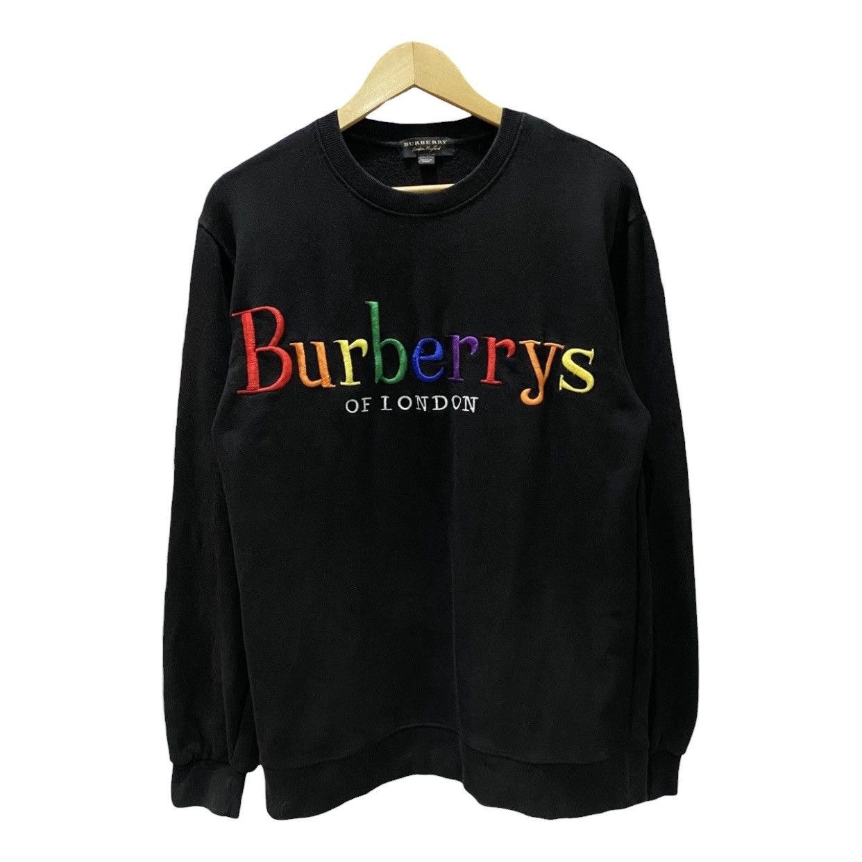 Burberry Burberrys Of London Rainbow Embroidered Spellout Crewneck Size US L / EU 52-54 / 3 - 1 Thumbnail