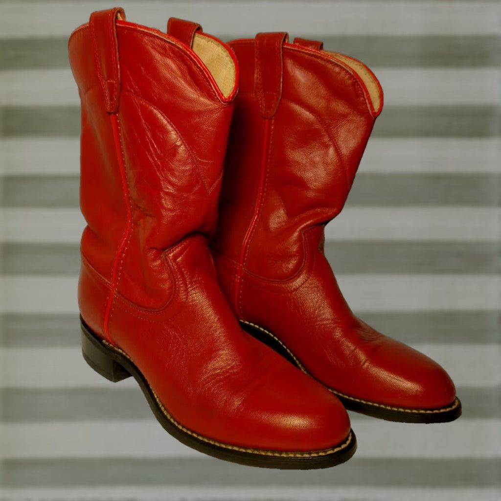 Ariat VINTAGE Ariat Boots Women Size 5.5 Red Leather Western Ranchwear Cowgirl USA Made Boots Women Red Leather Western Ranchwear Cowgirl USA Made Size US 6 / IT 36 - 1 Thumbnail