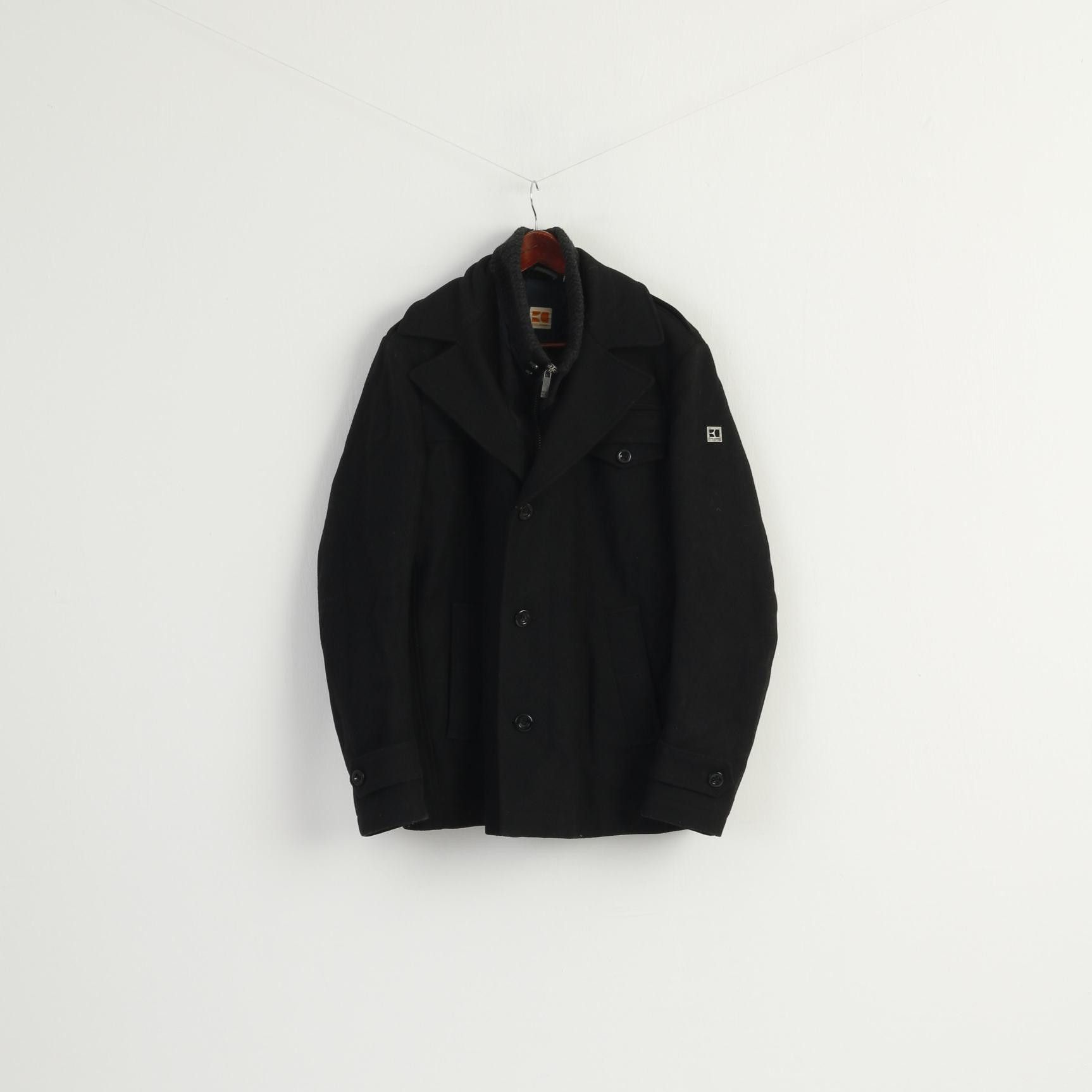 Hugo Boss Boss Orange Men 42 52 M Jacket Black Wool Zip Up 8821 Size US M / EU 48-50 / 2 - 1 Thumbnail