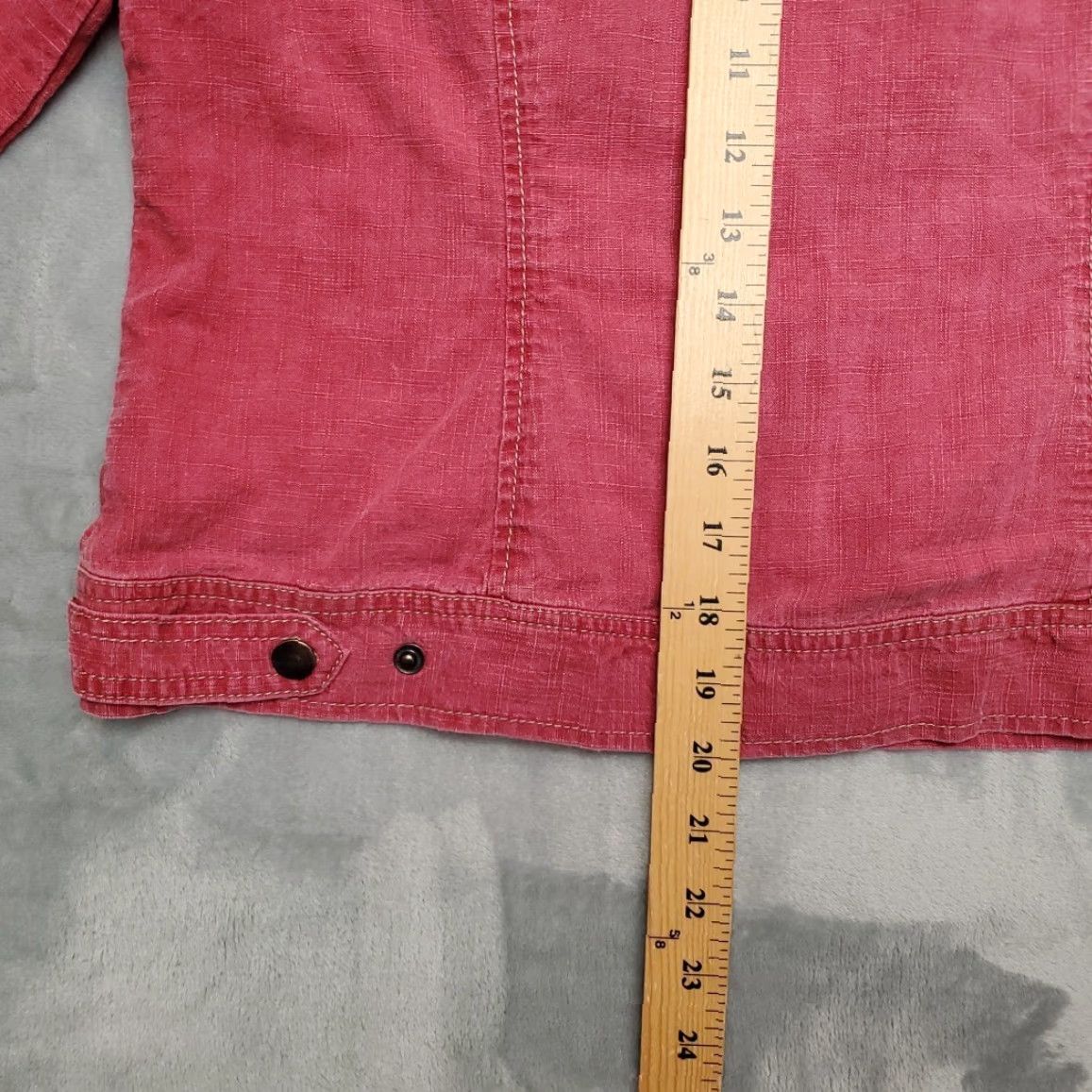 Coldwater Creek VINTAGE Coldwater Creek Jacket Womens 12 Petite Red Tencel Linen Blend 3/4 Sleeve Snap Size XL / US 12-14 / IT 48-50 - 7 Thumbnail