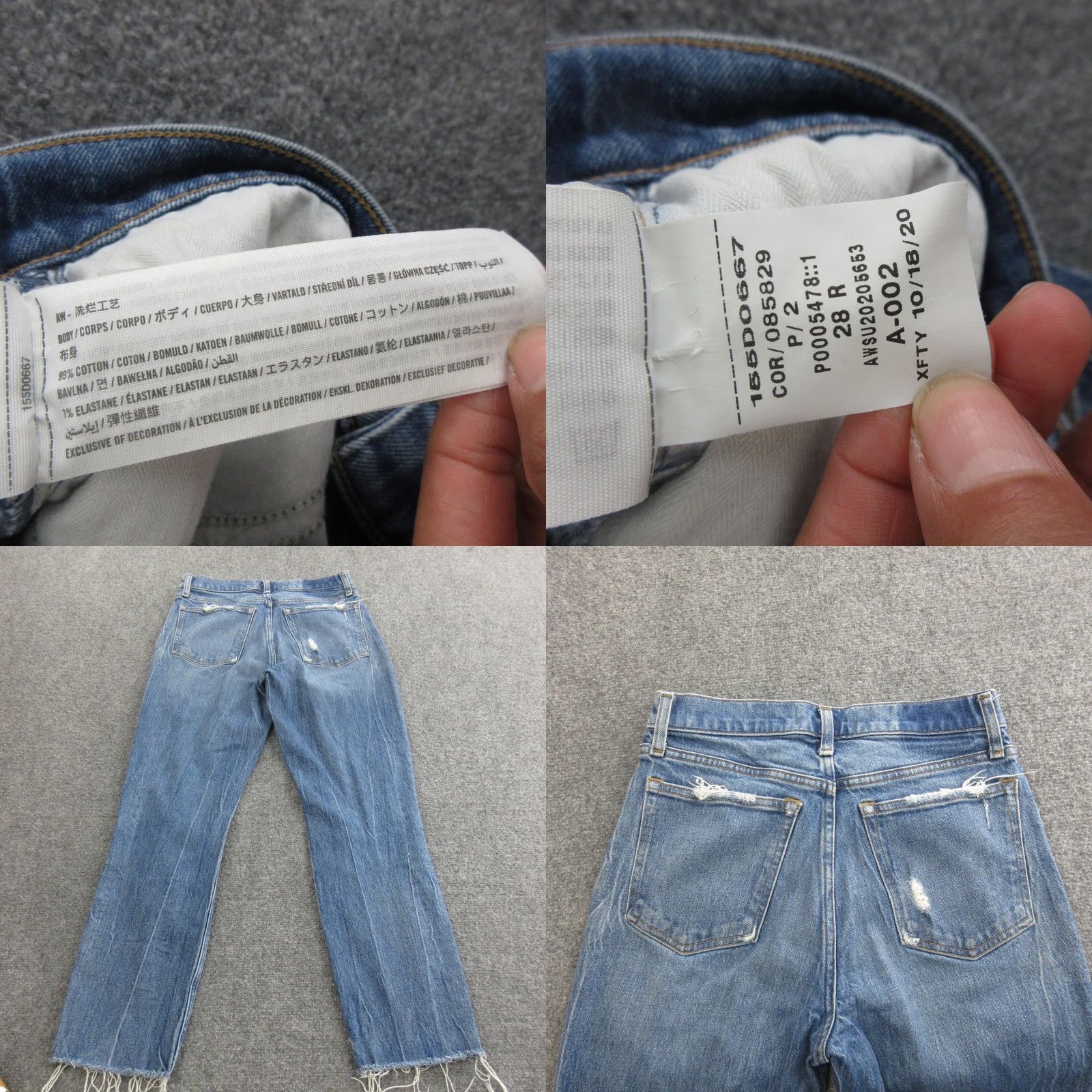 Abercrombie & Fitch Abercrombie & Fitch Jeans Womens 28 Blue The Mom High Rise Distressed Ripped Jeans Distressed WW Mens Women Girls Size 28" / US 6 / IT 42 - 8 Thumbnail