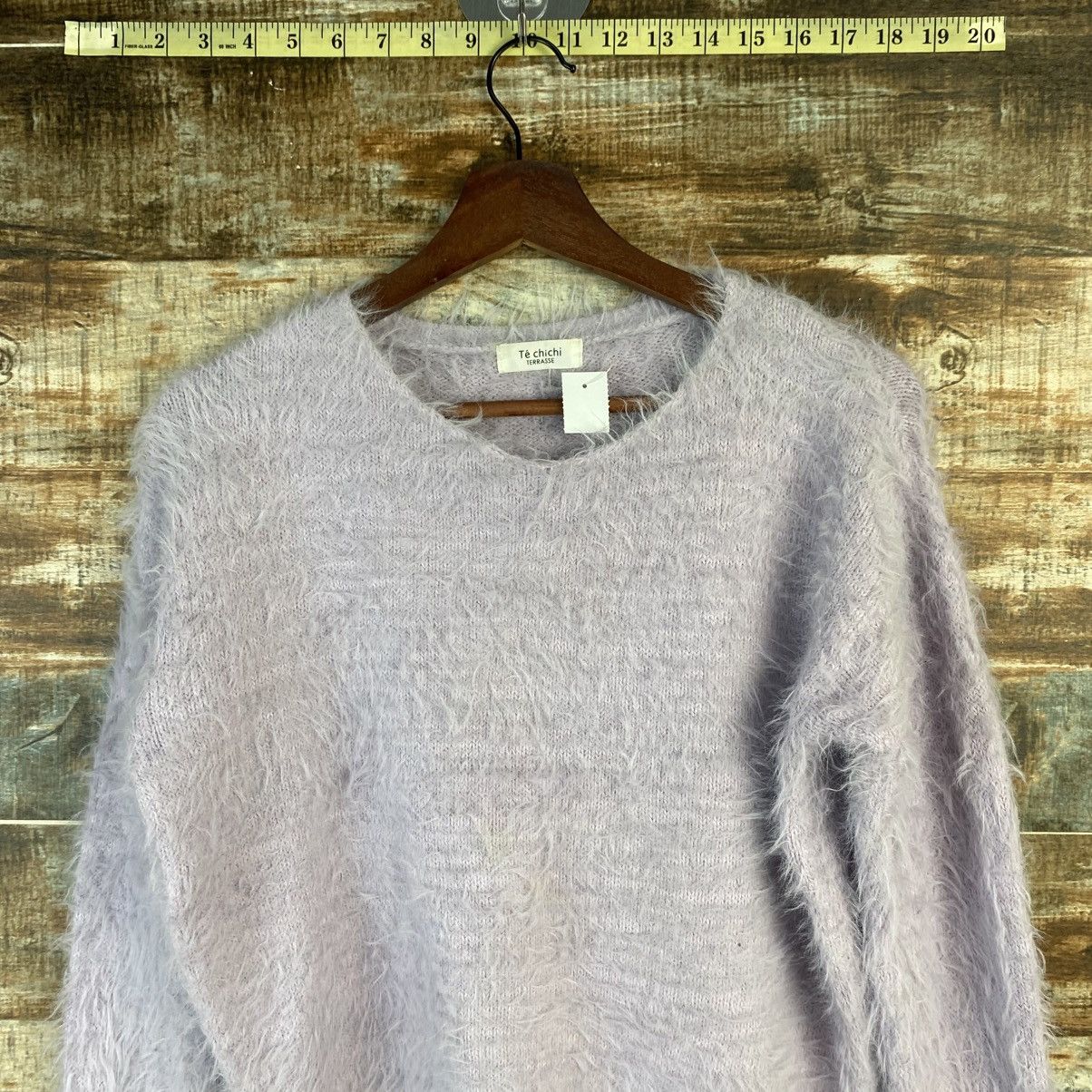 Japanese Brand DL Te Chichi Purple Fur shaggy mohair Knitwear #C1083 Size S / US 4 / IT 40 - 5 Thumbnail