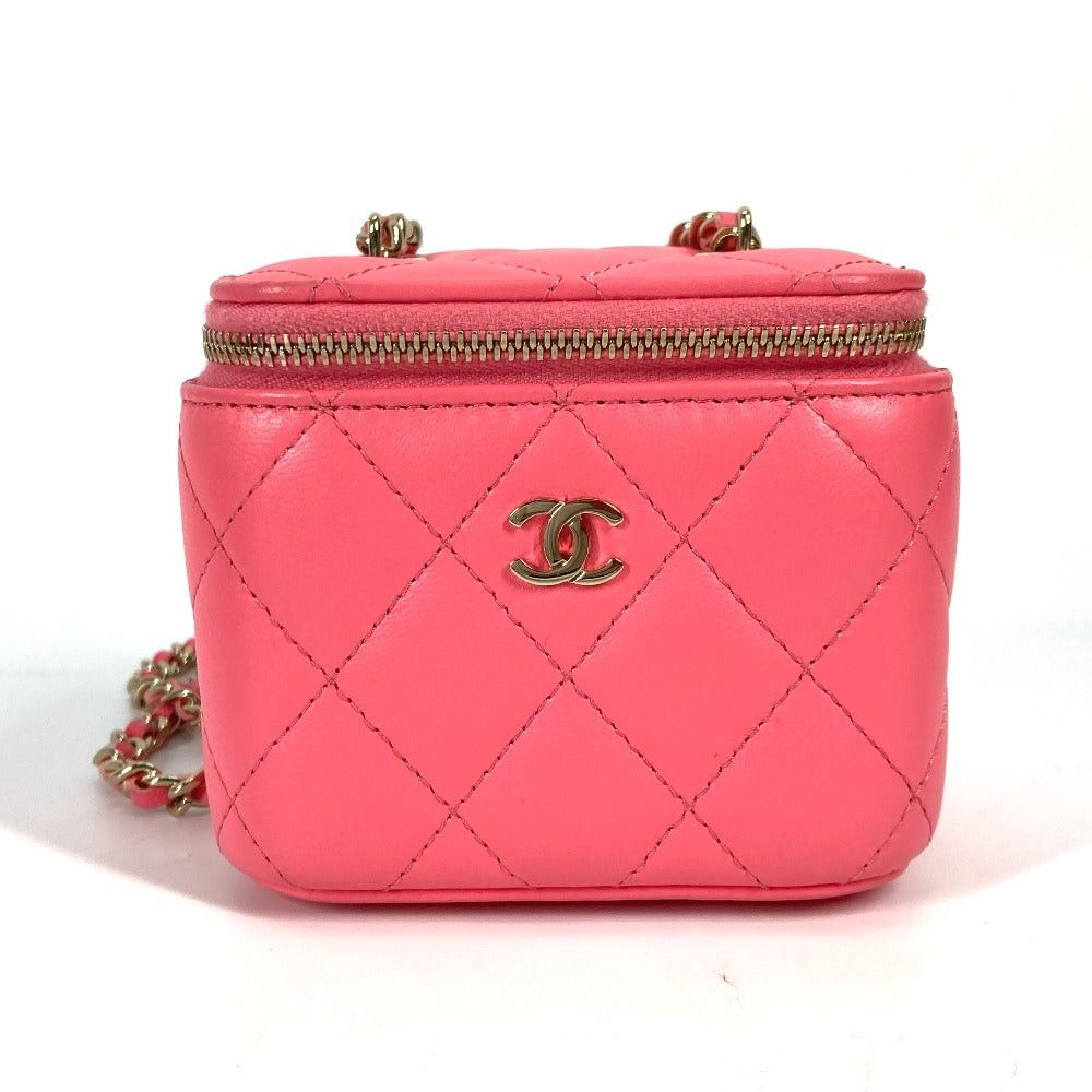 Chanel Ap1340 Timeless/classique Line Small Vanity Bag Chain With Mirror Mini Diagonal Hanging (E.g. Of A Rocket) Shoulder Lambskin Women Pink