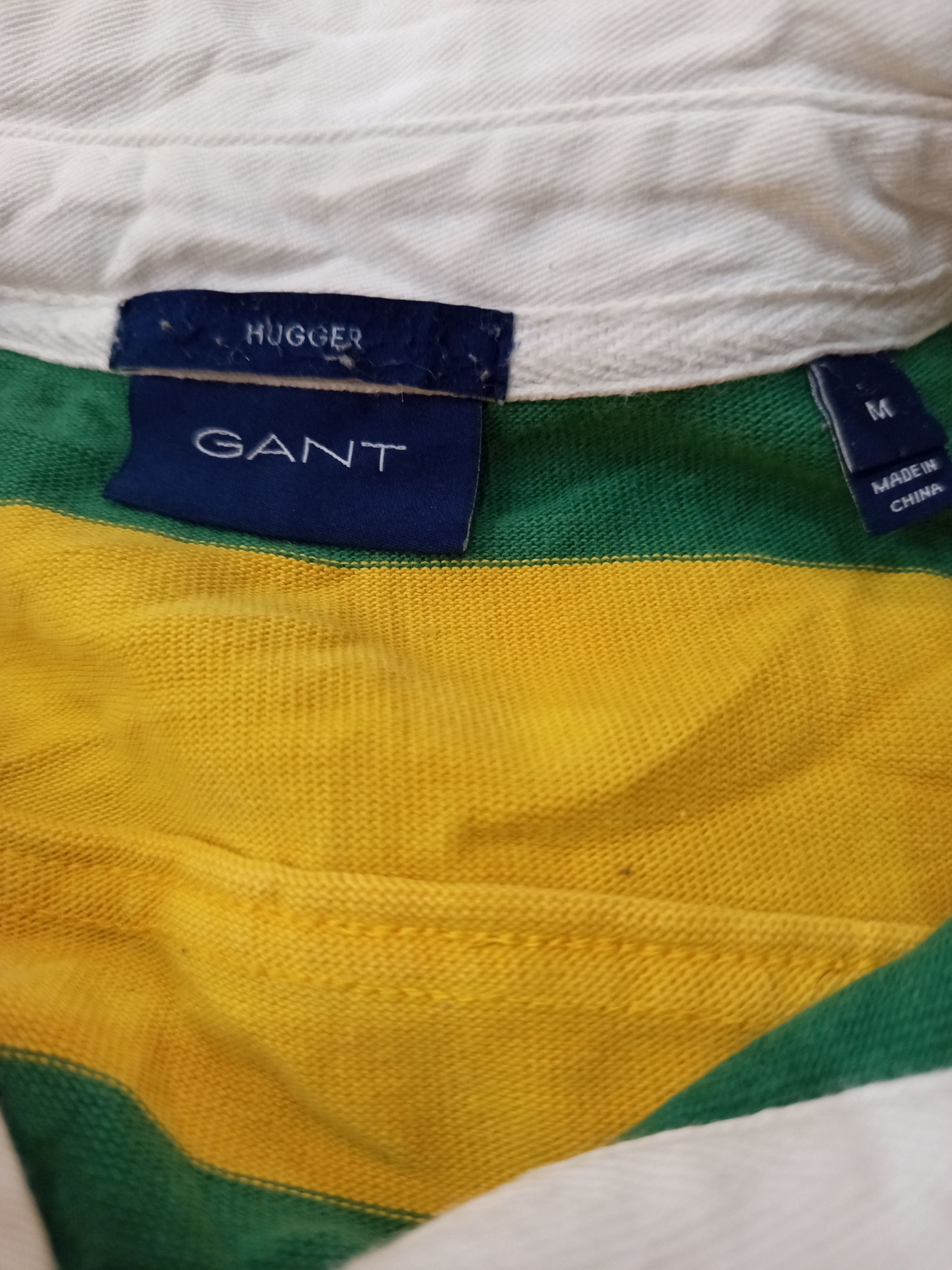 Gant 1990s GANT Hugger Rugby Shirt Green/Yellow Size US M / EU 48-50 / 2 - 10 Thumbnail
