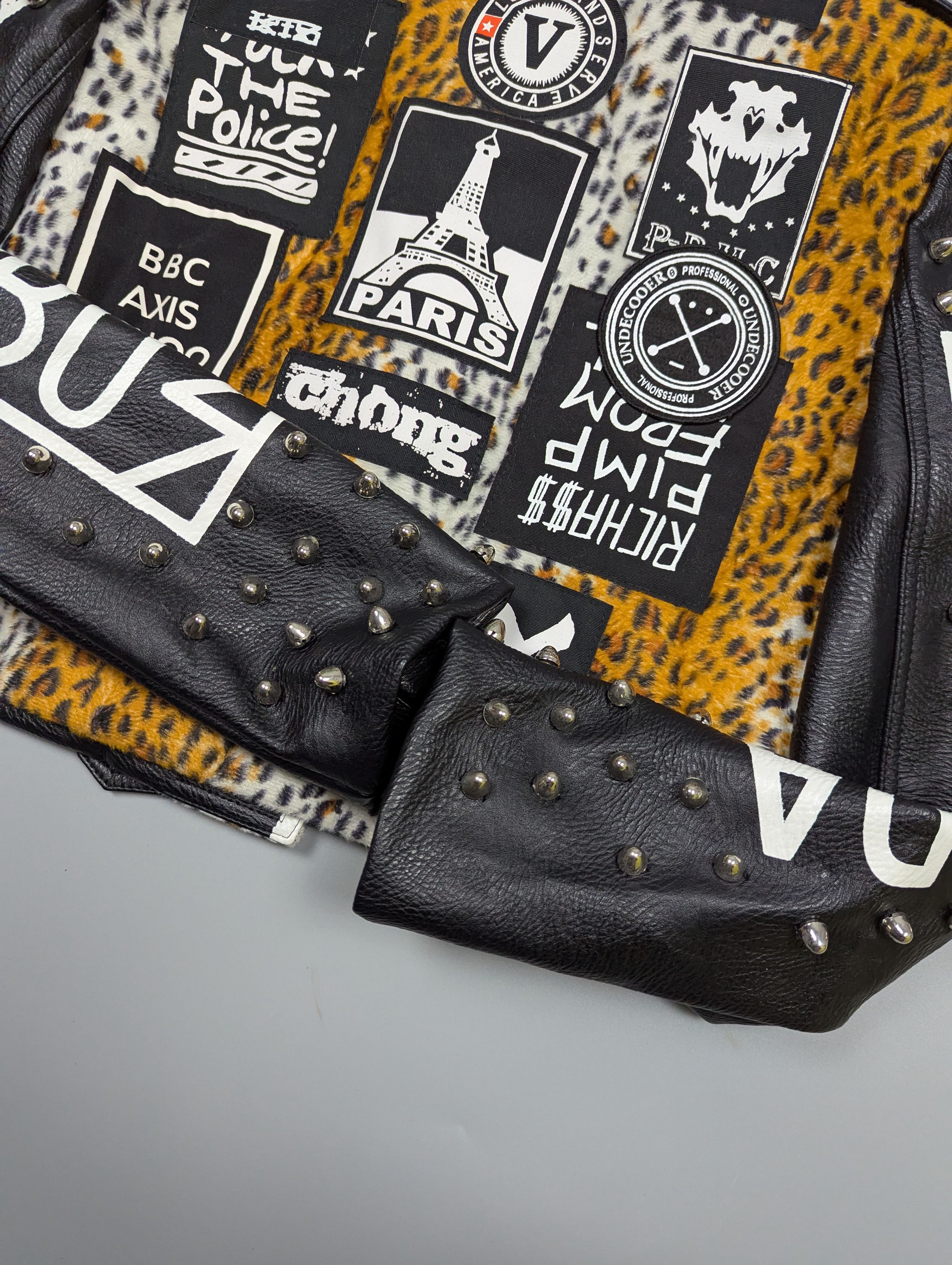 Hysteric Glamour Y2K Punk Rock Studded Graffiti Jacket Biker Leather Style Size M / US 6-8 / IT 42-44 - 19 Thumbnail