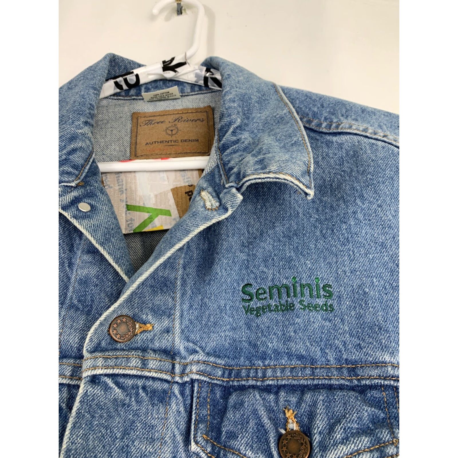 Vintage VINTAGE Three Rivers Denim Jacket Mens Large Blue USA Jean Jacket Men Size US 33 - 5 Thumbnail