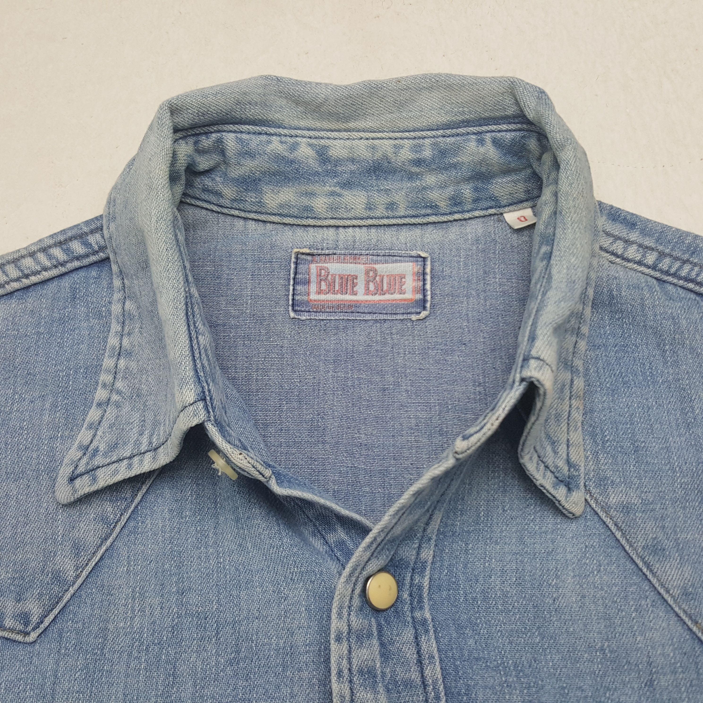 Blue Blue Japan Vintage Blue Blue Japanese Denim Button Up Shirt Size US XS / EU 42 / 0 - 4 Thumbnail