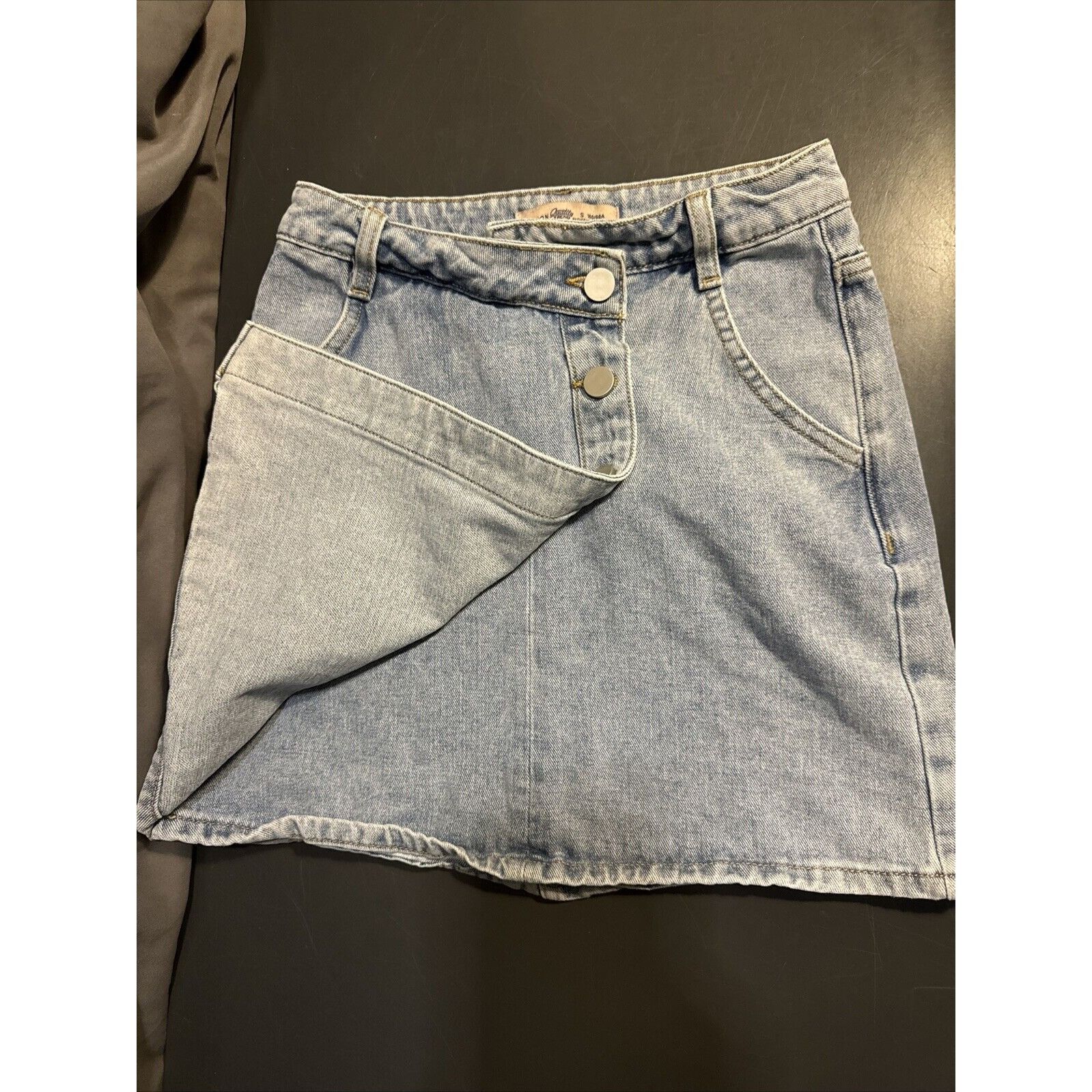 Other Tonlion Asian Mini Skirt Womens Blue Denim Jean A Line Pocke Size 27" / US 4 / IT 40 - 5 Thumbnail