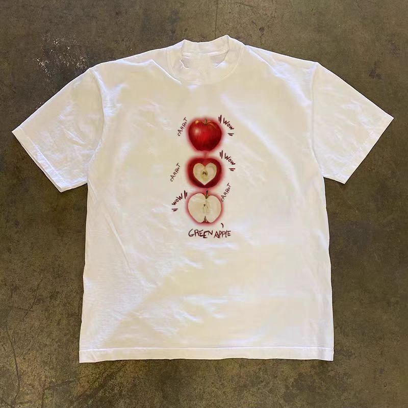 Vintage White washed retro apple print t-shirt Size US M / EU 48-50 / 2 - 1 Thumbnail