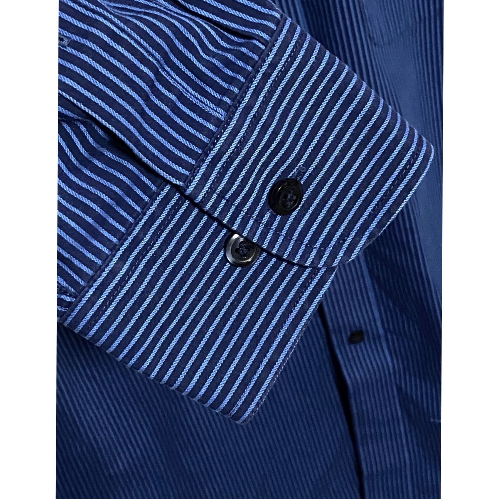 Roundtree & Yorke VINTAGE Roundtree & Yorke Easy Care Blue Striped Button Shirt Mens L Office Classic Work Size US L / EU 52-54 / 3 - 6 Thumbnail