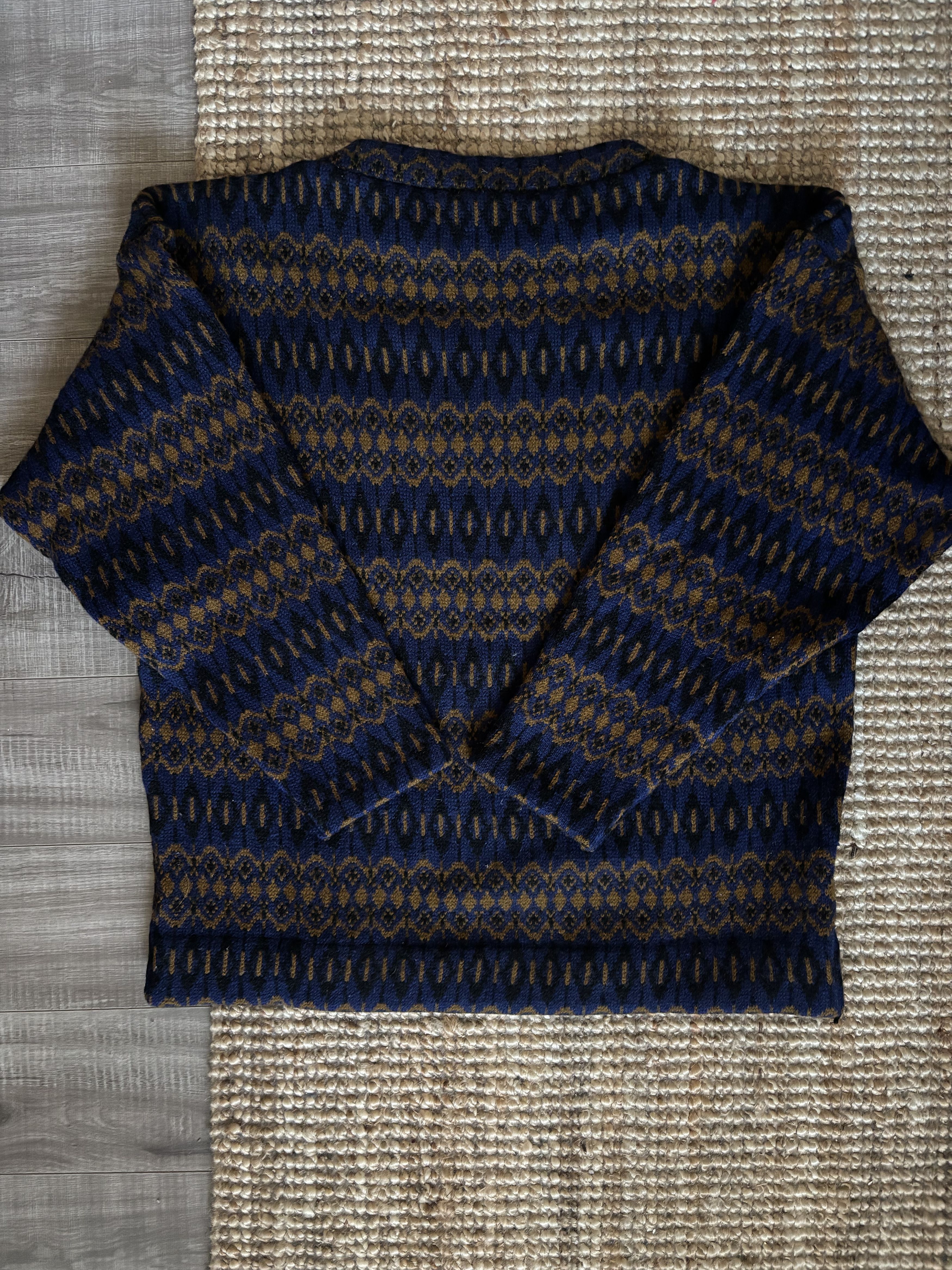 Vintage Scandinavian Fair Isle Ski Jumper Size US L / EU 52-54 / 3 - 3 Thumbnail