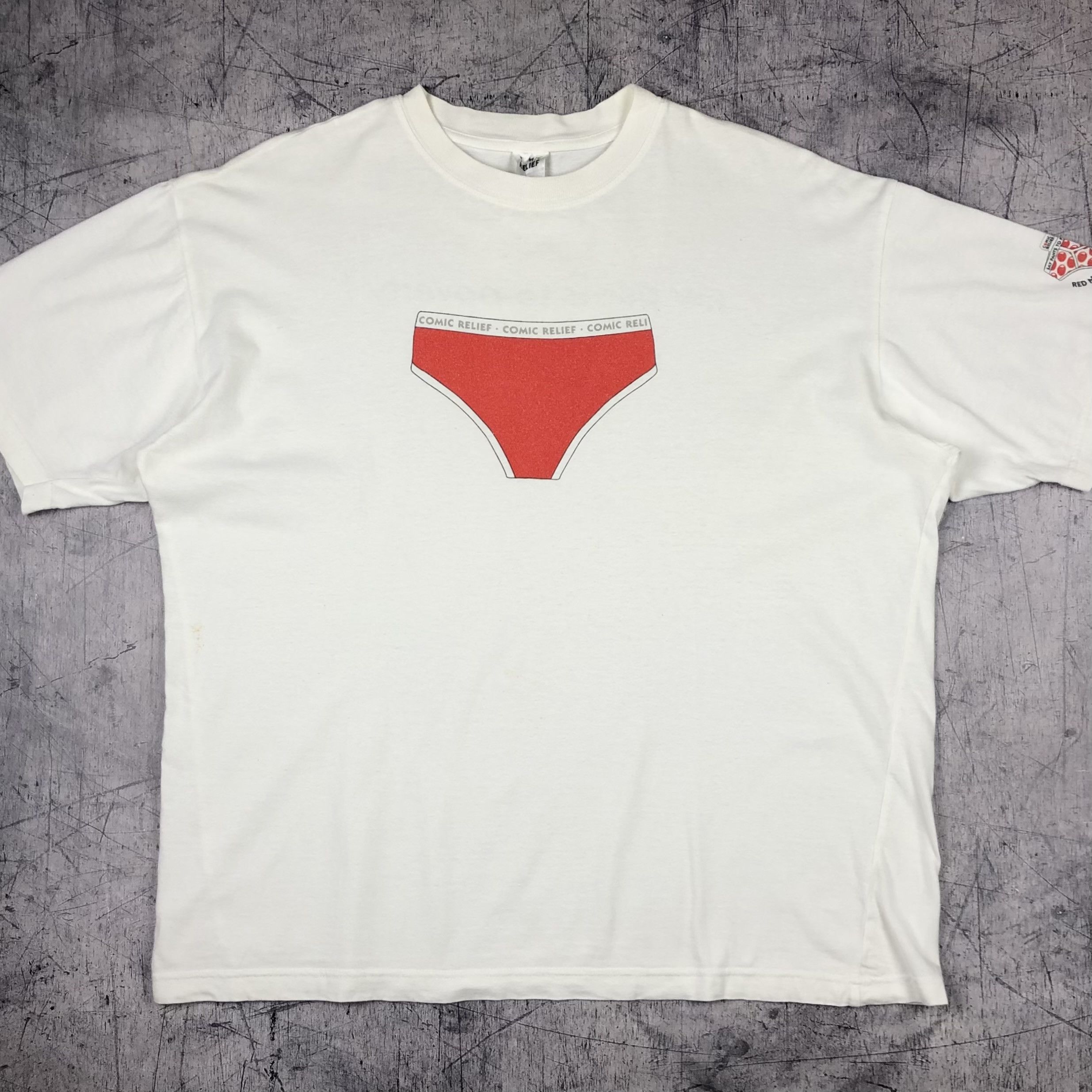 Vintage 2001 Comic Relief Say Pants To Poverty Red Nose Tee Size US XL / EU 56 / 4 - 1 Thumbnail