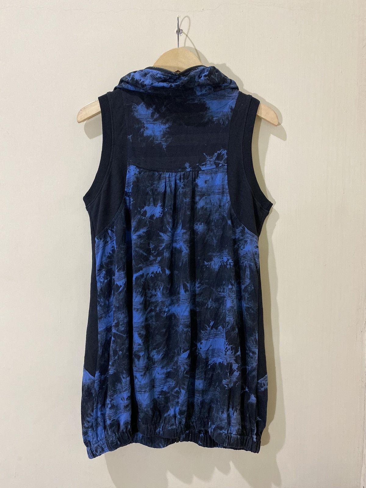 Japanese Brand Japanese GOA Style Blue Dark Gothic Sleeveless Hoodie Size US M / EU 48-50 / 2 - 2 Thumbnail