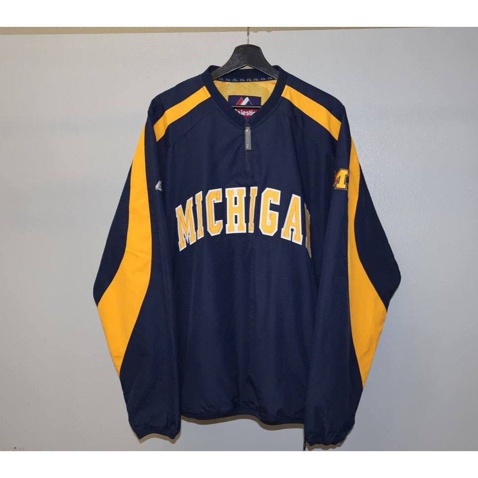 Majestic Michigan Wolverines Majestic 1/4 Zip Pullover Sweatshirt Size US XL / EU 56 / 4 - 1 Thumbnail