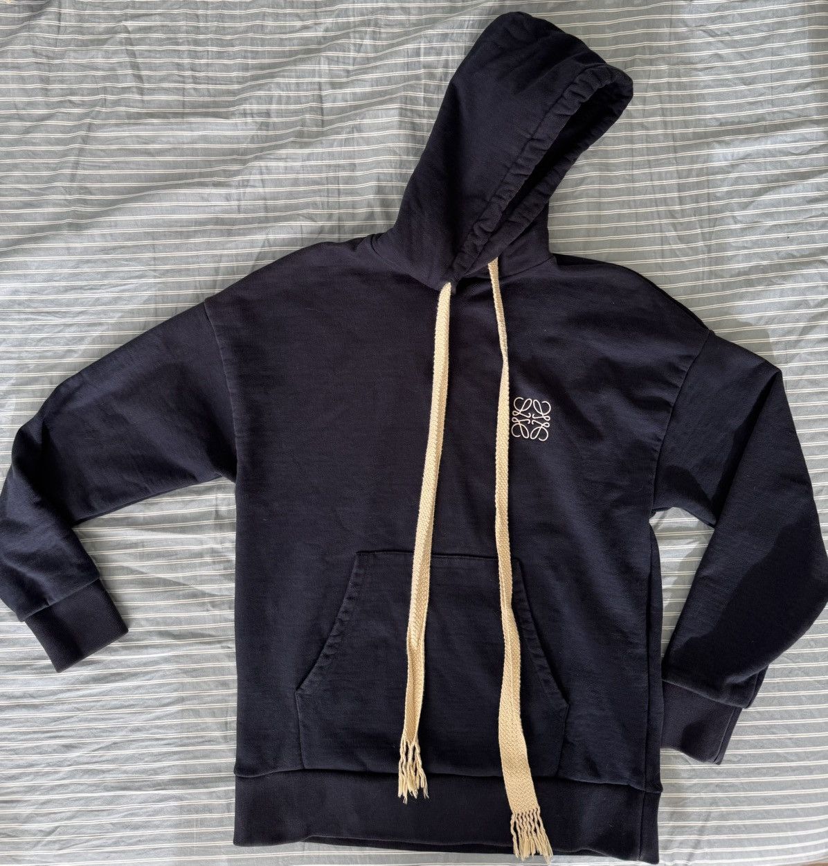 Loewe Navy Embroidered Hoodie