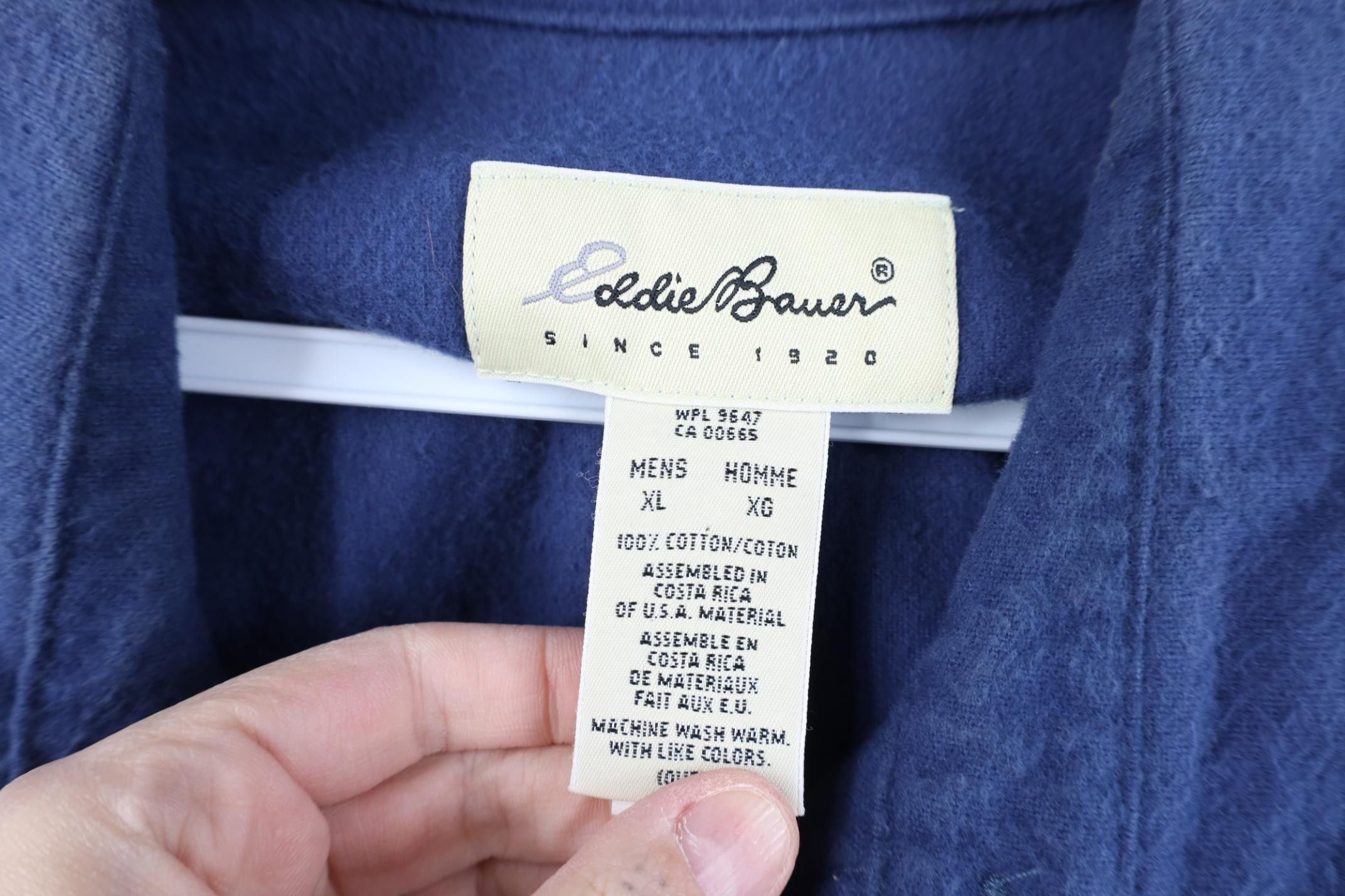 Eddie Bauer Vintage 90s Eddie Bauer Chamois Cloth Button Shirt Blue Size US XL / EU 56 / 4 - 9 Thumbnail