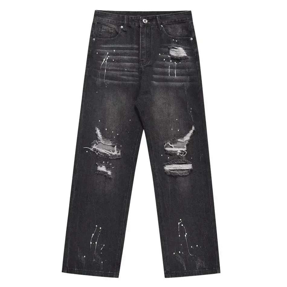 Japanese Brand Ripped Jeans Men Y2k Street Baggy Size US 32 / EU 48 - 6 Thumbnail