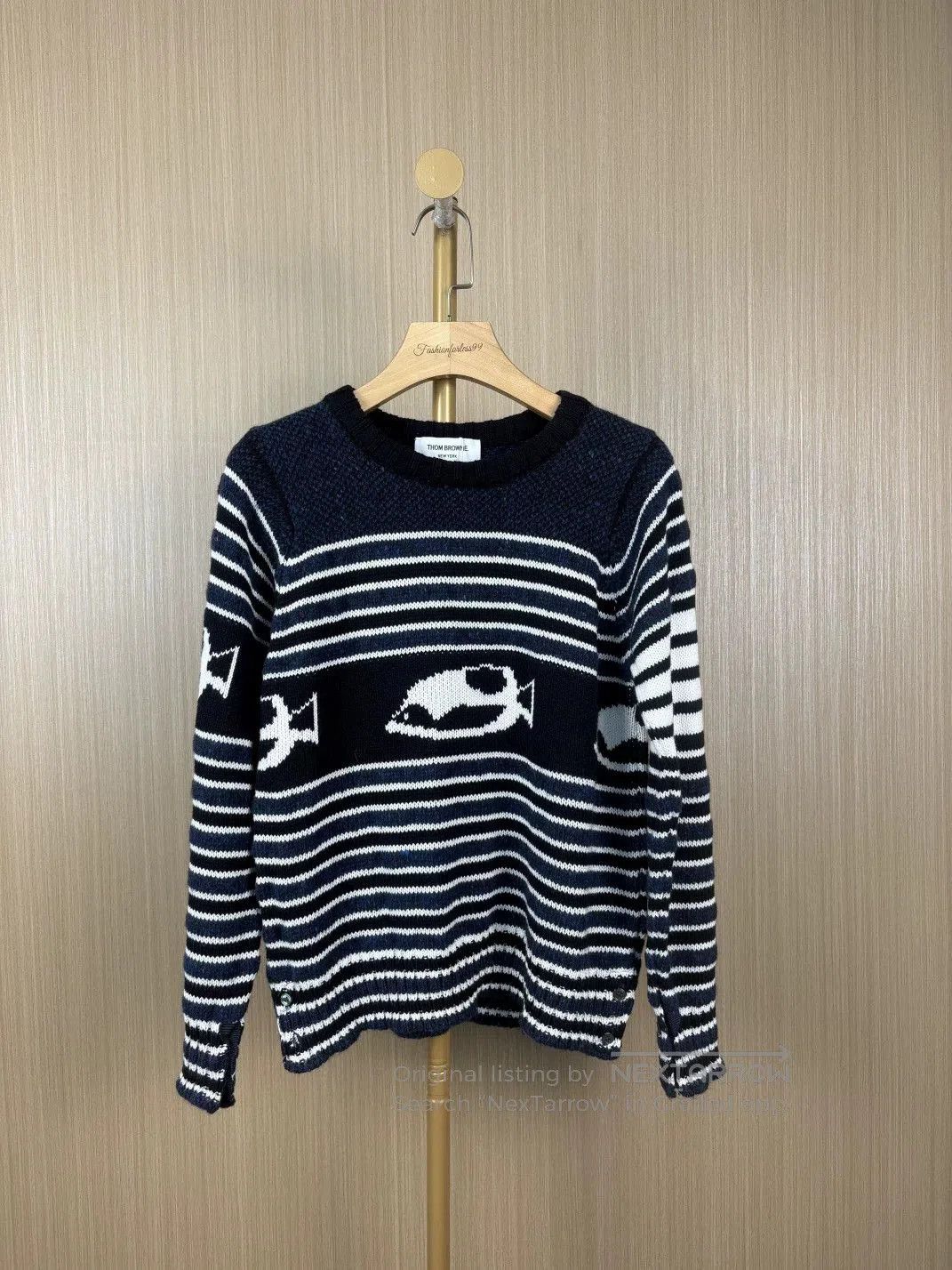 Thom Browne thom browne striped fish pattern crewneck sweater. Size US M / EU 48-50 / 2 - 1 Thumbnail