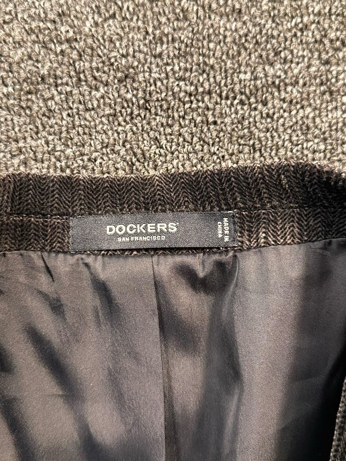 Dockers Dockers Black Corduroy Herringbone Men's Blazer 44L Size 44L - 8 Thumbnail