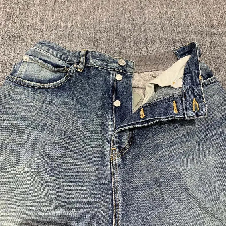Balenciaga Balenciaga size S Blue Denim Sweatpants with Denim Patch Size US 27 - 8 Thumbnail