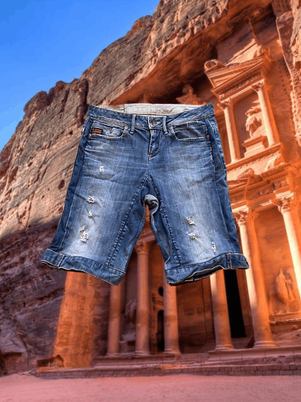 G-Star Vintage blue denim shorts G-Star Raw logo Y2K Size US 30 / EU 46 - 1 Thumbnail