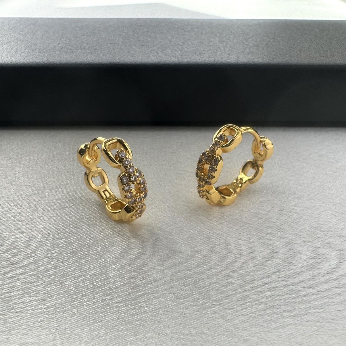 Designer 17mm Small Hoop Earrings for Women Yellow Gold Color Size ONE SIZE - 1 Thumbnail