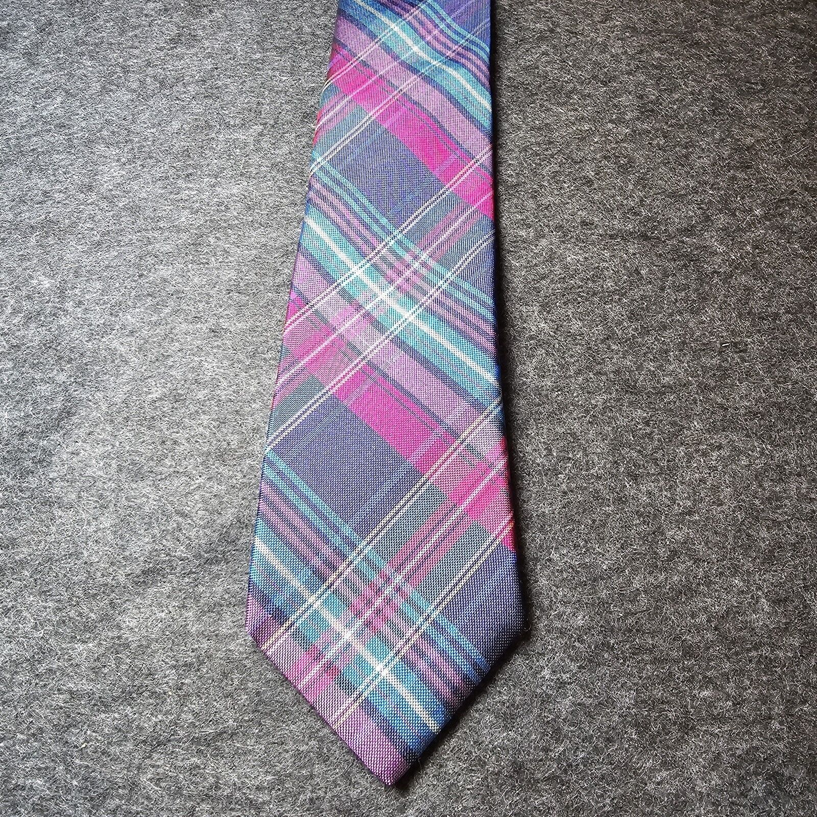 Ted Baker Ted Baker Tie 100% Silk Blue Repp Plaid USA Necktie Italy 62 Size ONE SIZE - 3 Thumbnail