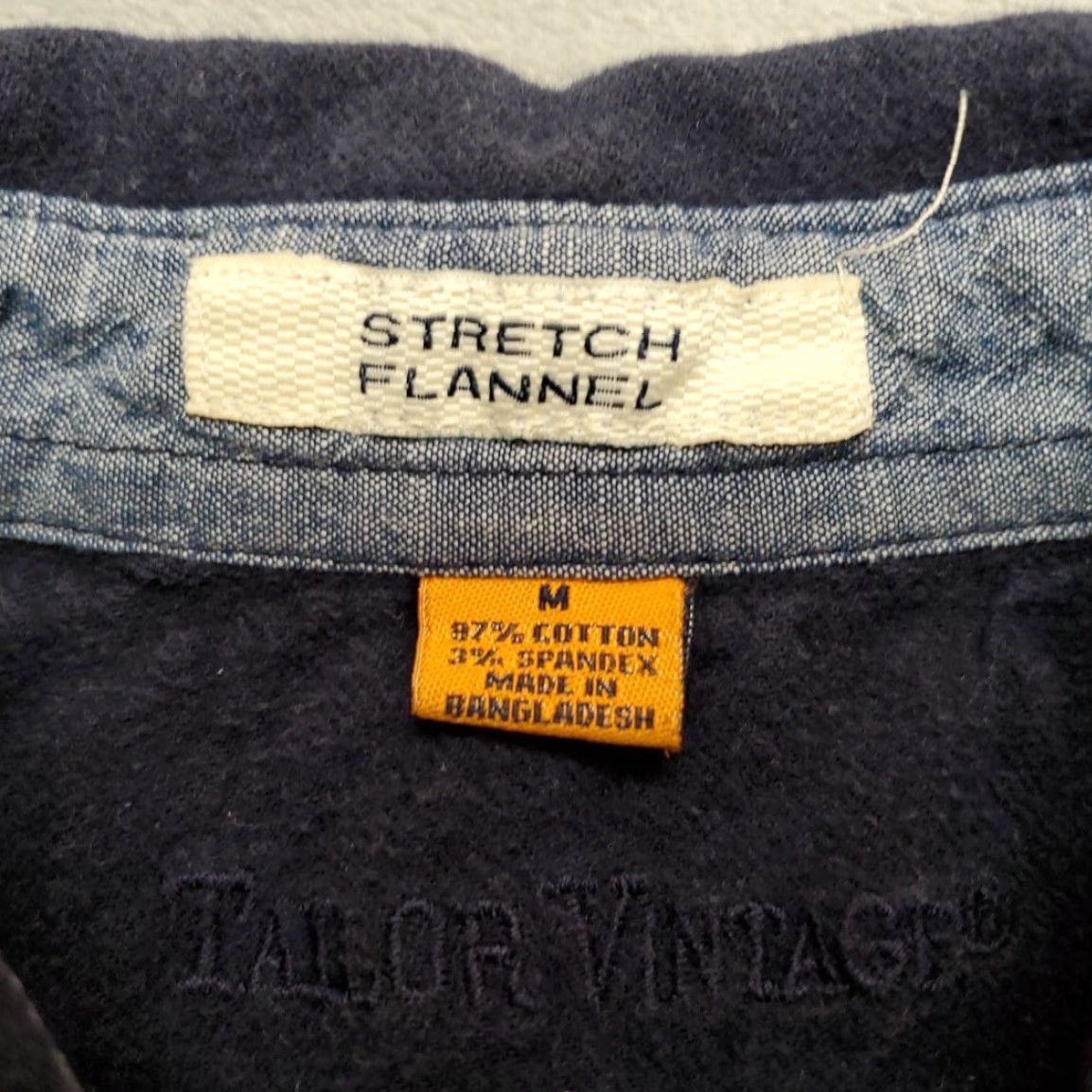 Vintage Tailor Vintage Shirt Mens M Navy Blue Stretch Flannel Long Sleeve Casual Modern Classic Size US M / EU 48-50 / 2 - 3 Thumbnail