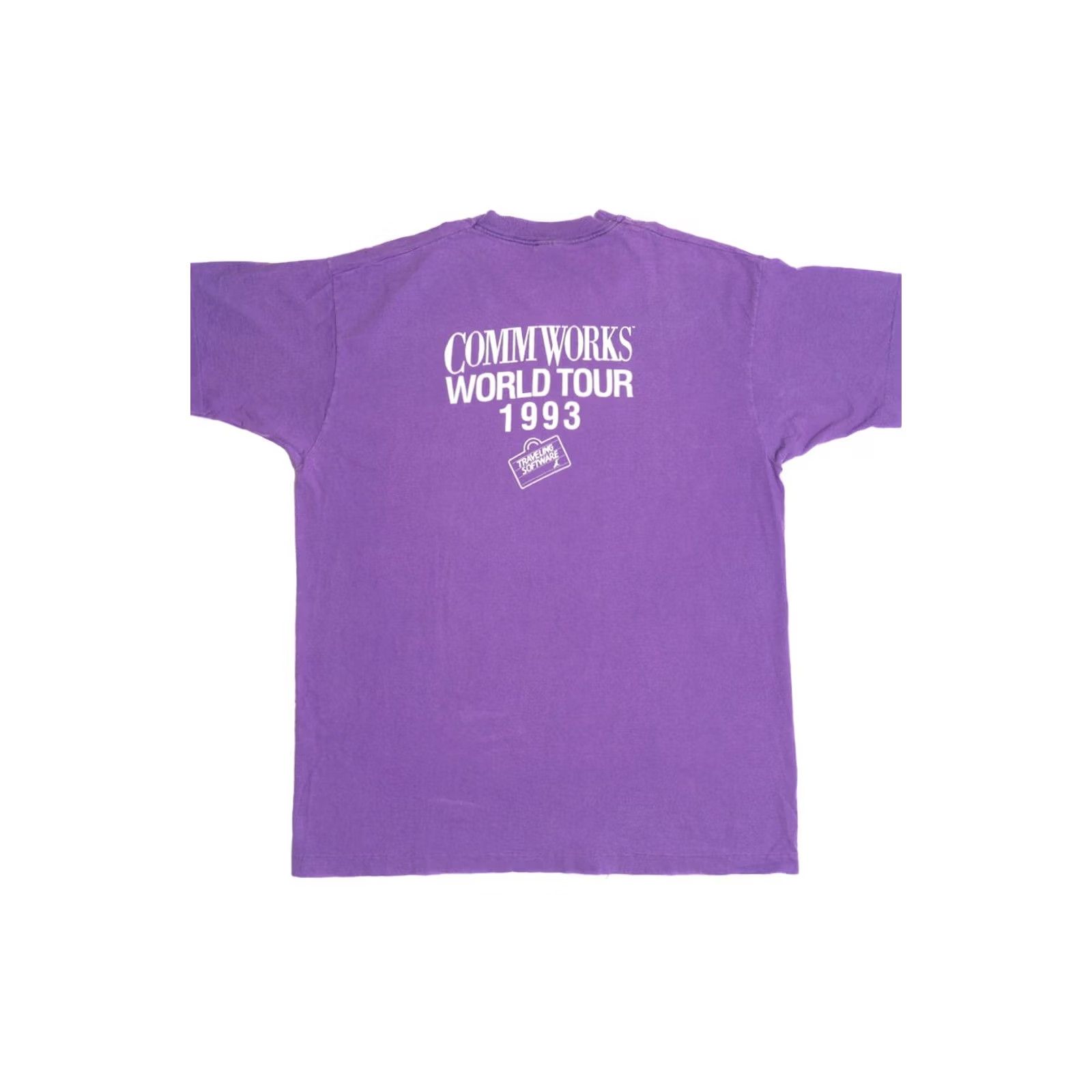 Fruit Of The Loom VINTAGE CommWorks For Windows World Tour 1993 Single Stitch T-Shirt Unisex Adults XS-XL Purple 1990s Fruit of the Loom Men/ Women? Size US XL / EU 56 / 4 - 2 Thumbnail