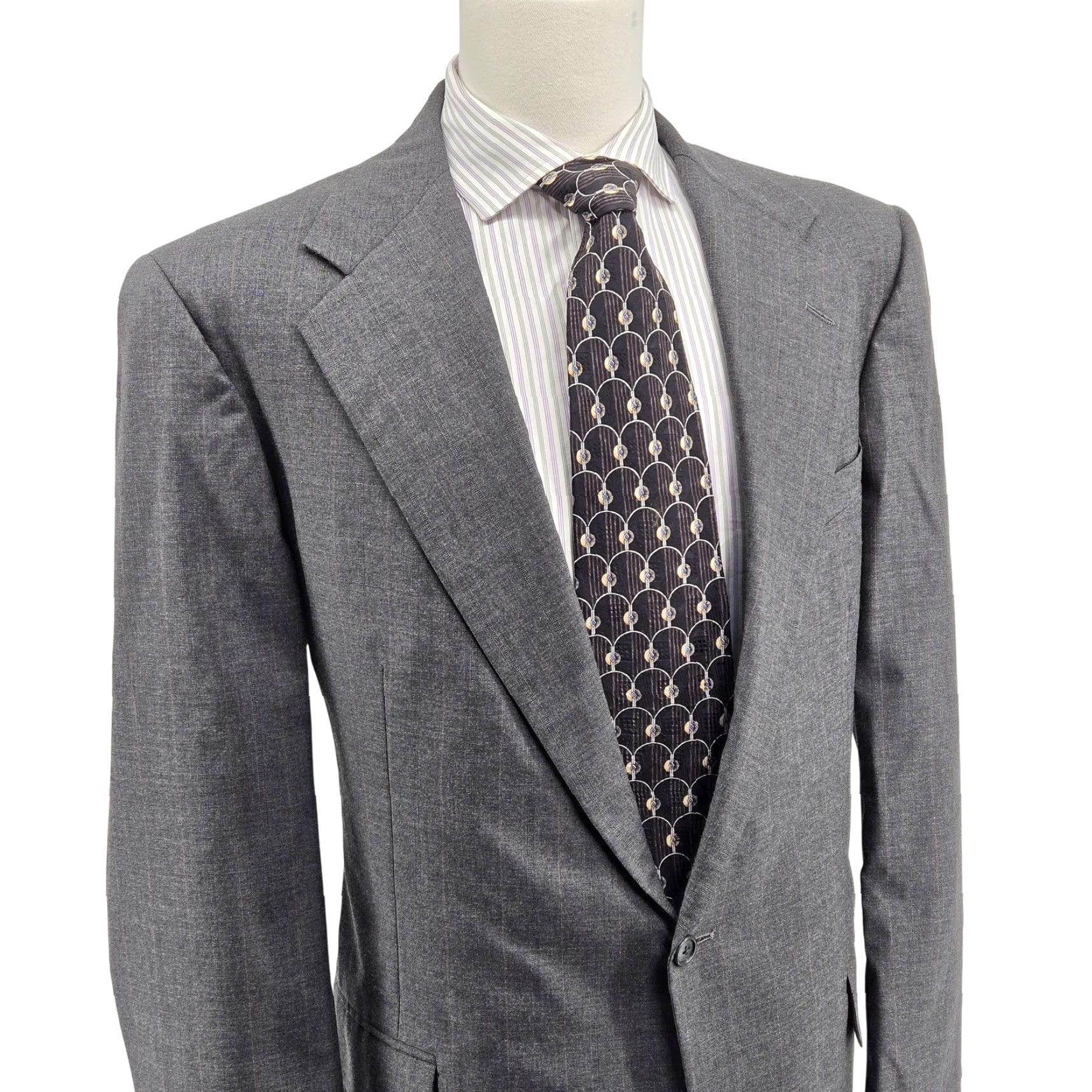 Polo Ralph Lauren Vintage Polo Ralph Lauren 42R Gray Stripe Wool Blazer Made USA Mens Sport Coat Shirt Jacket? Size US XL / EU 56 / 4 - 2 Thumbnail