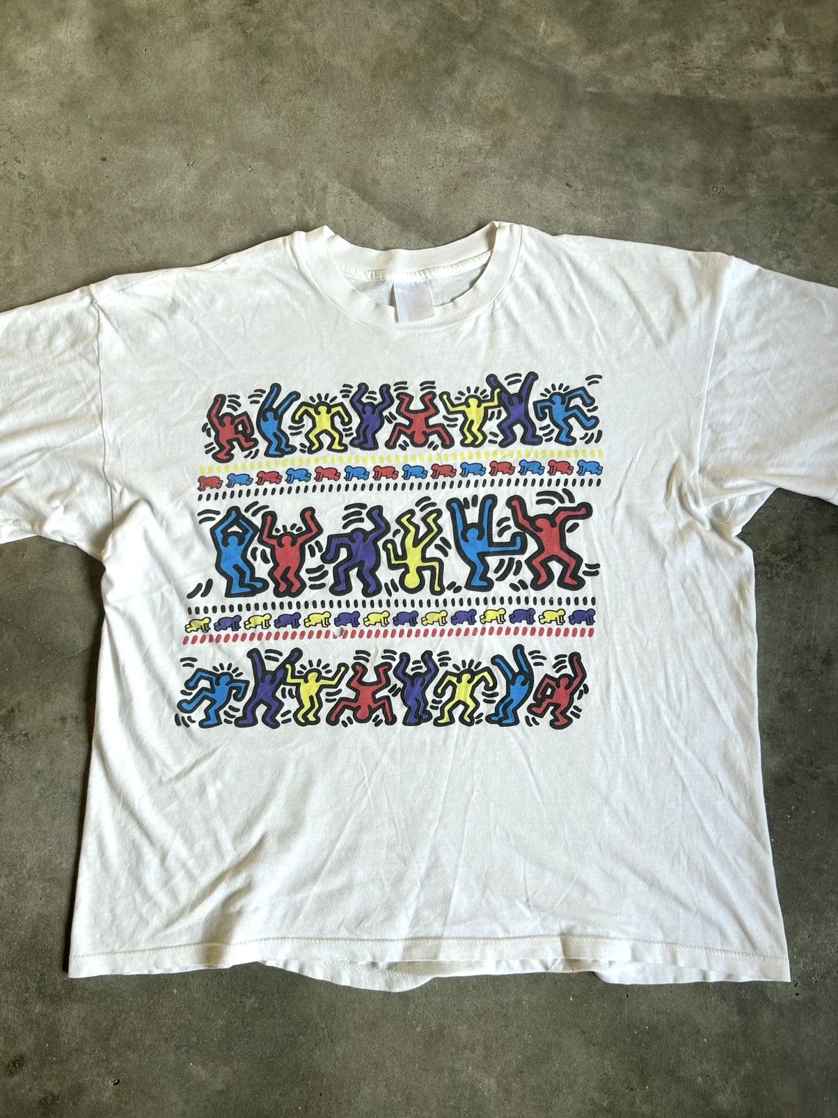 Keith Haring × Vintage Rare Vintage Keith Haring Pop Art T Shirt Size US XL / EU 56 / 4 - 4 Thumbnail