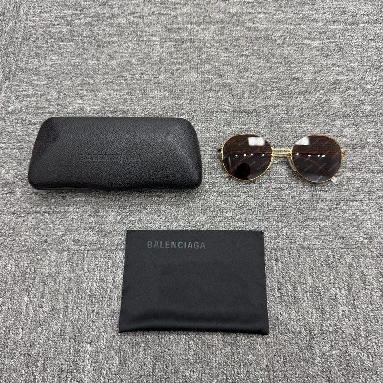 Balenciaga balenciaga gold rim round sunglasses Size ONE SIZE - 2 Thumbnail