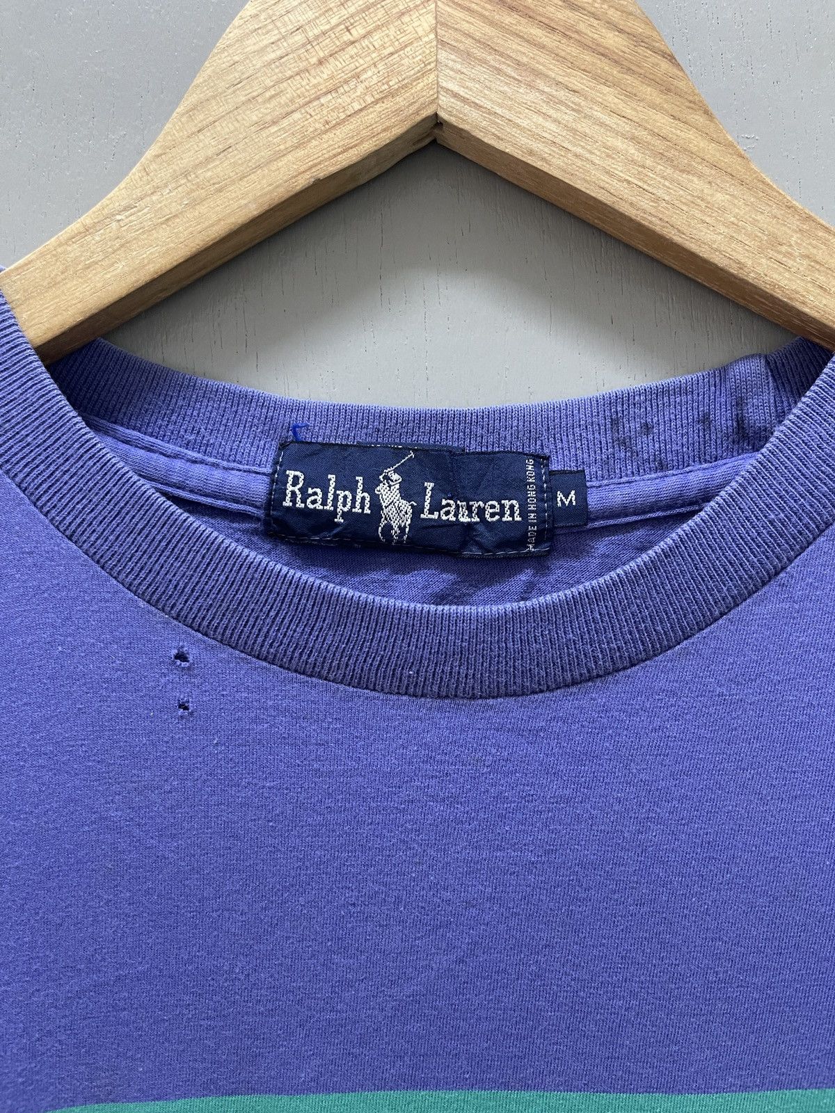 Vintage Vintage 90s Polo Ralph Lauren Cookie Multi Colour Stripe Tee Size US M / EU 48-50 / 2 - 4 Thumbnail