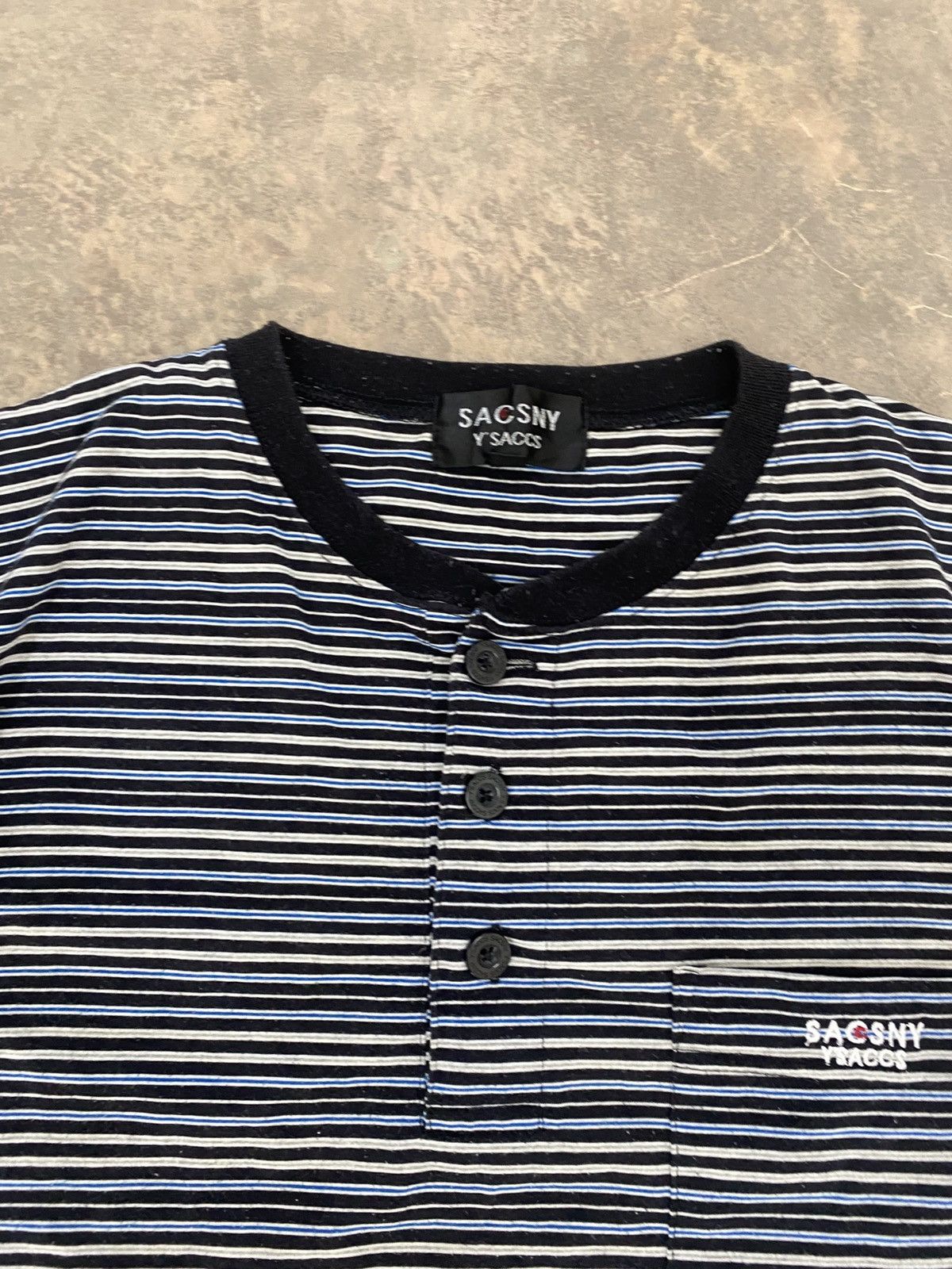Yohji Yamamoto Yohji Yamamoto Striped Tee Sacsny Y’saccs Ys Size US L / EU 52-54 / 3 - 6 Thumbnail