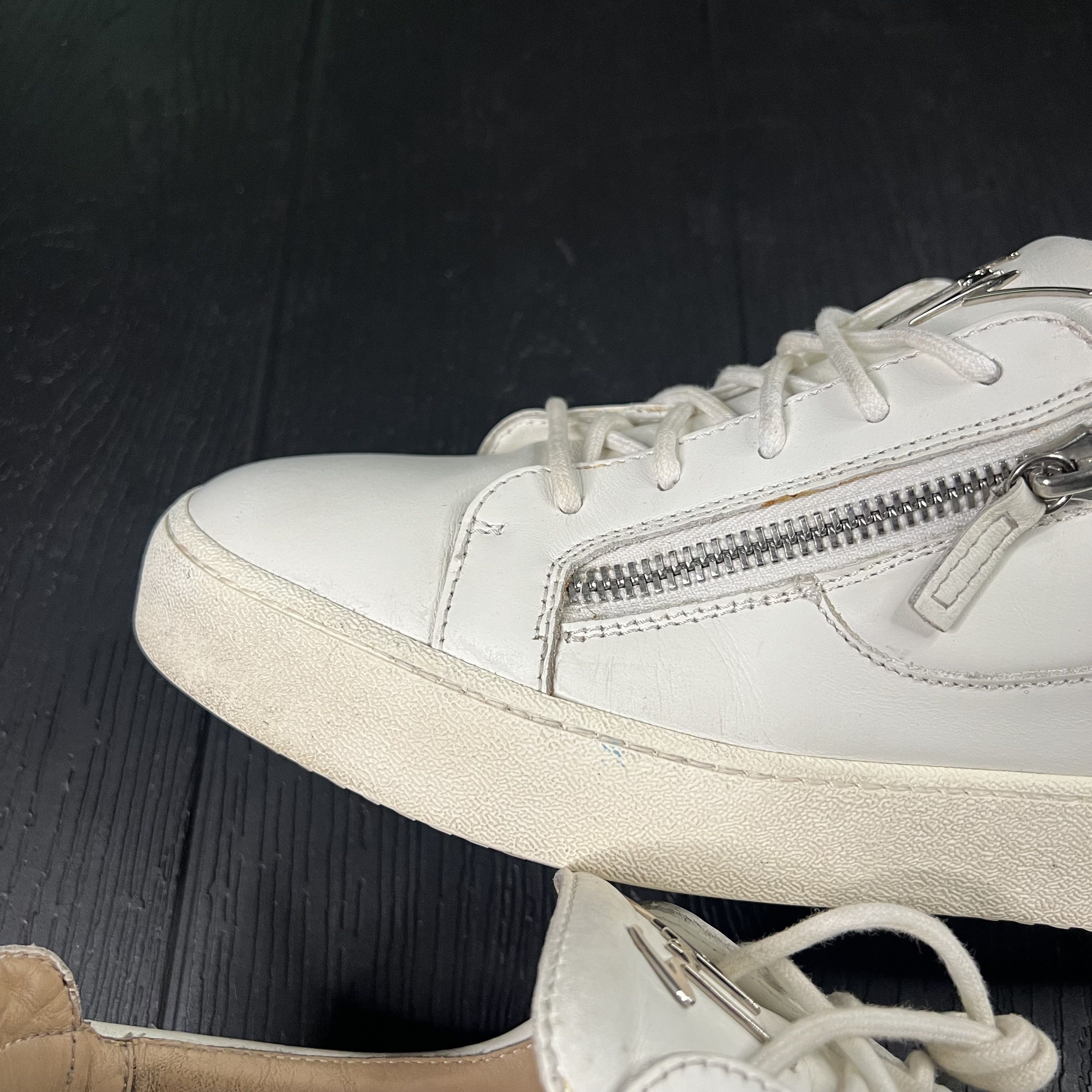 Giuseppe Zanotti Giuseppe Zanotti Double Zip Low Top Sneaker White Black Size US 11 / EU 44 - 3 Thumbnail