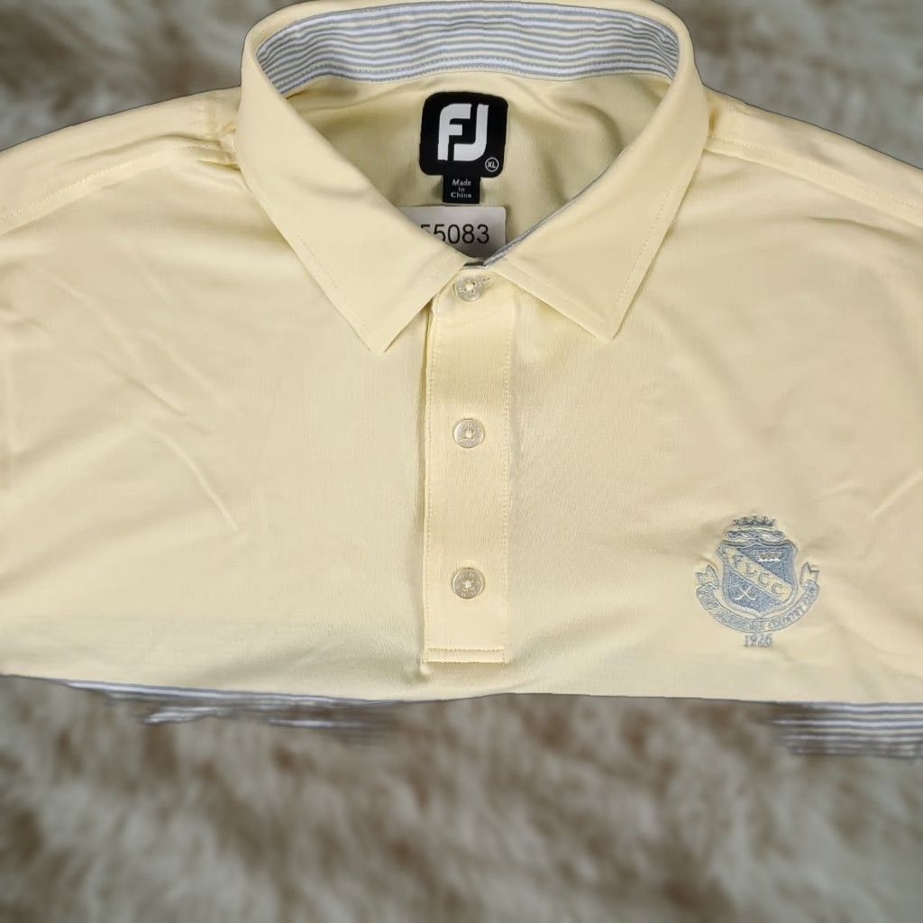 Footjoy FJ FootJoy Shirt Polo Mens XL Yellow Golf Short Sleeve STAINED Size US XL / EU 56 / 4 - 1 Thumbnail