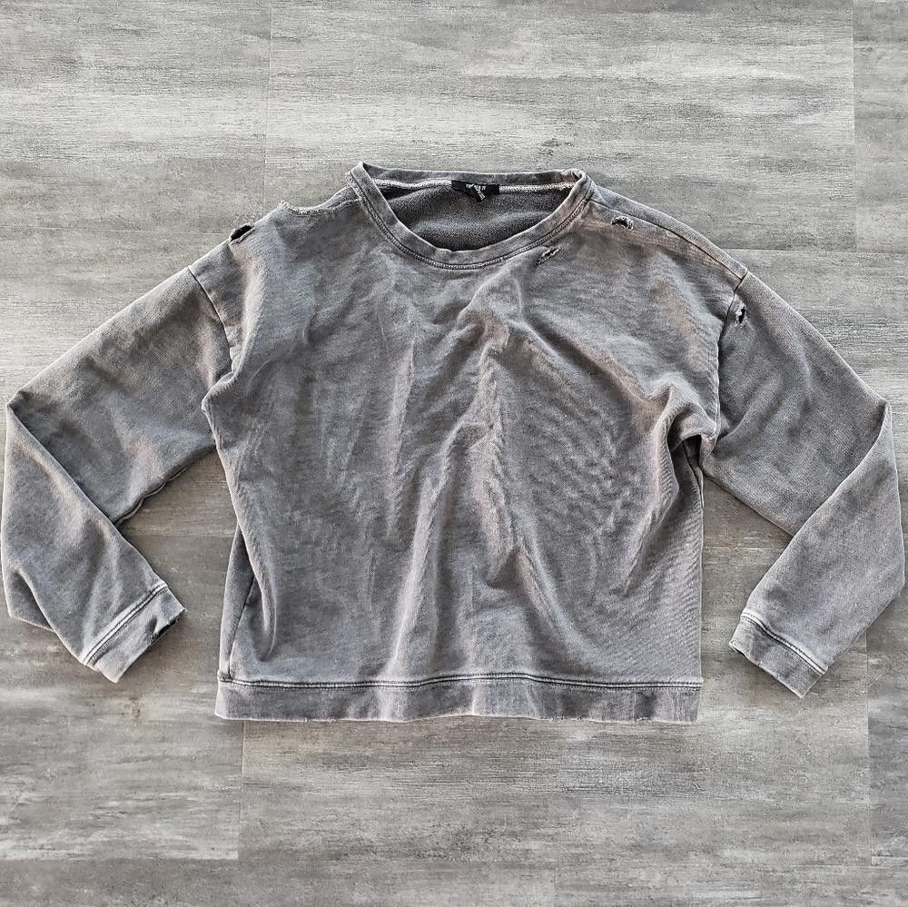 Forever 21 Grey Faded F21 Distressed Sweater Long Sleeve Size M / US 6-8 / IT 42-44 - 1 Thumbnail
